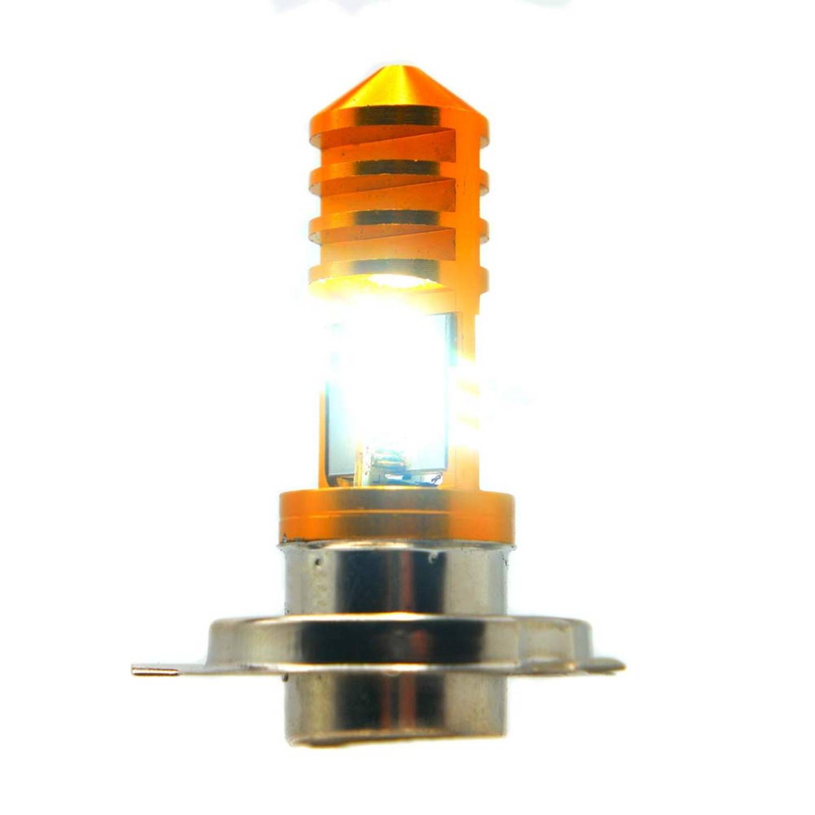 Foco Para Moto Rasen De Faro 12 Hiper Led Potente H4            Naranja