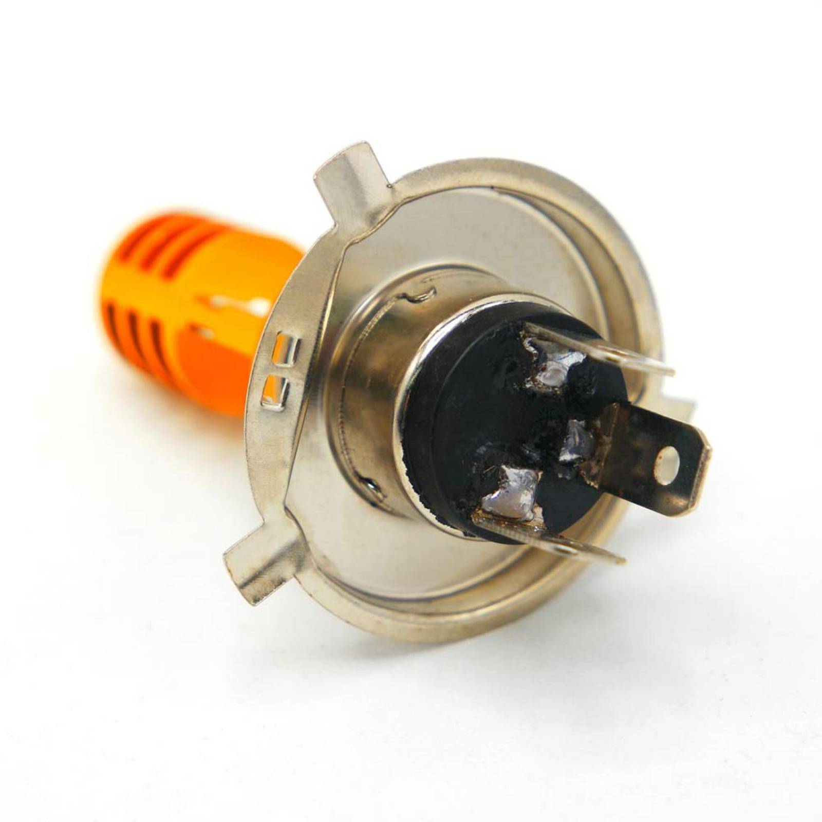 Foco Para Moto Rasen De Faro 12 Hiper Led Potente H4            Naranja