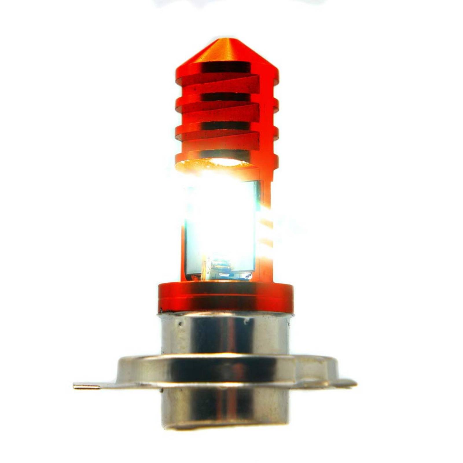 Foco Para Moto Rasen De Faro 12 Hiper Led Potente H4            Rojo