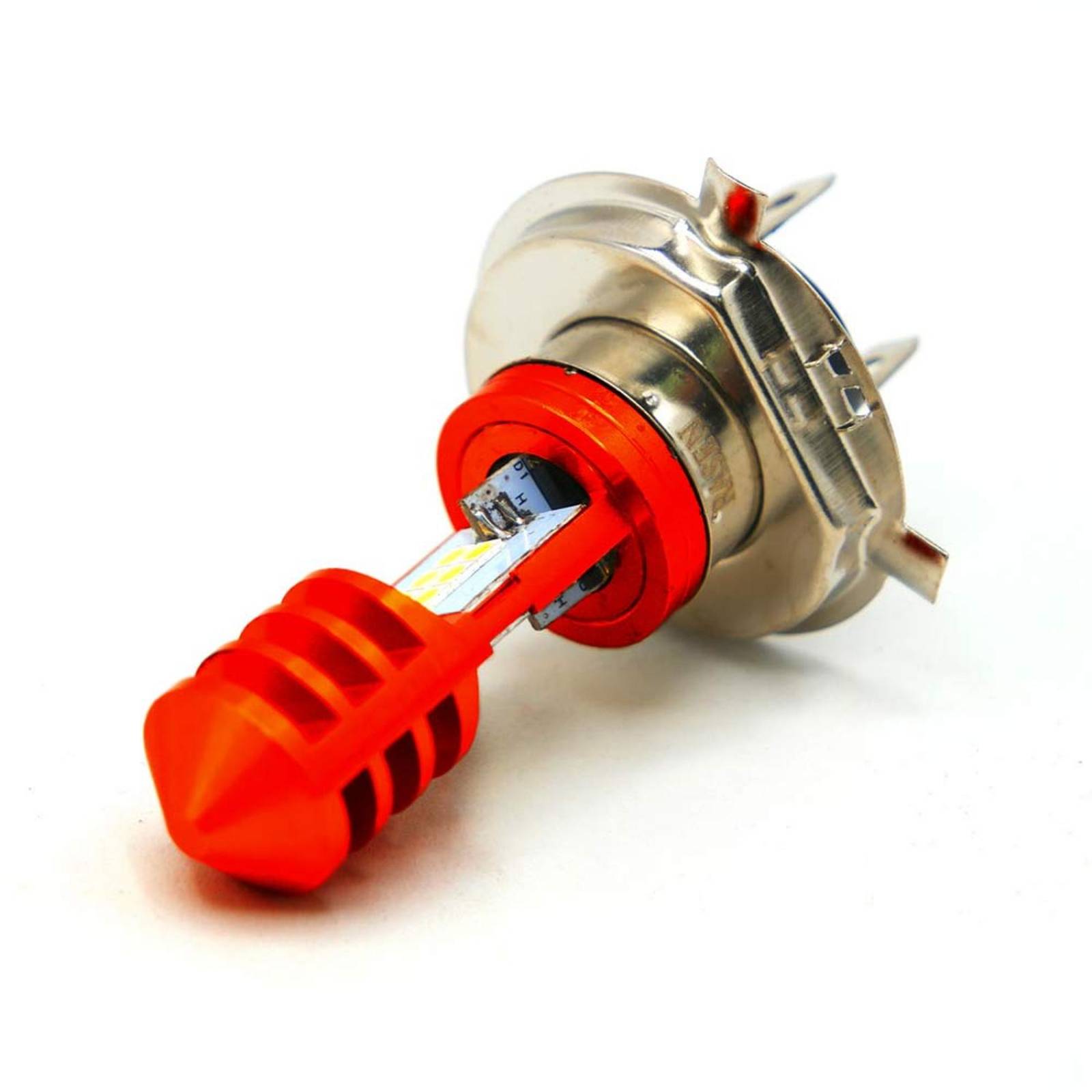 Foco Para Moto Rasen De Faro 12 Hiper Led Potente H4            Rojo