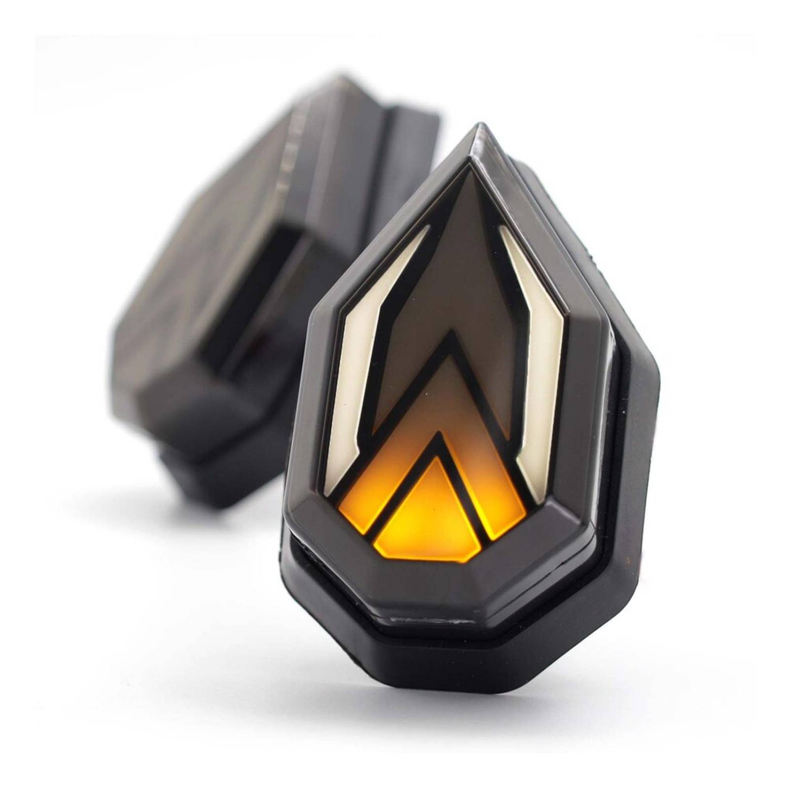 Direccionales Para Moto Rasen Led Secuencial Tipo Doble Flecha Universal Amarillo