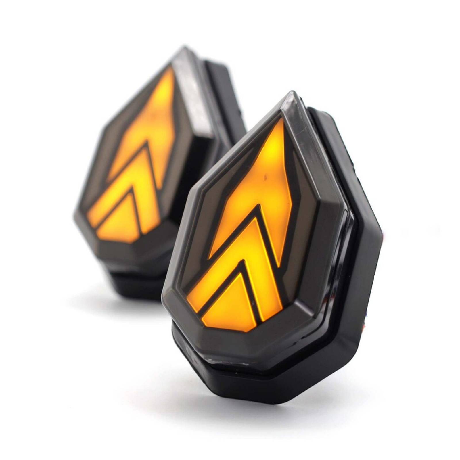 Direccionales Para Moto Rasen Led Secuencial Tipo Doble Flecha Universal Amarillo