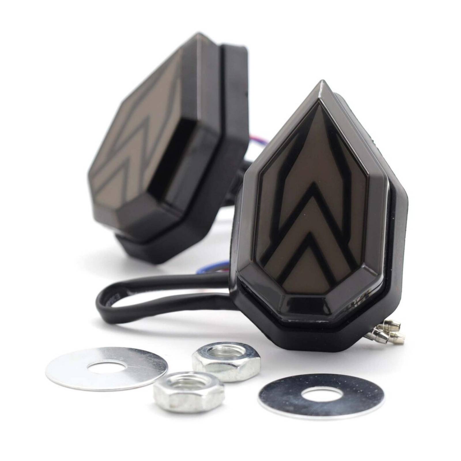 Direccionales Para Moto Rasen Led Secuencial Tipo Doble Flecha Universal Amarillo