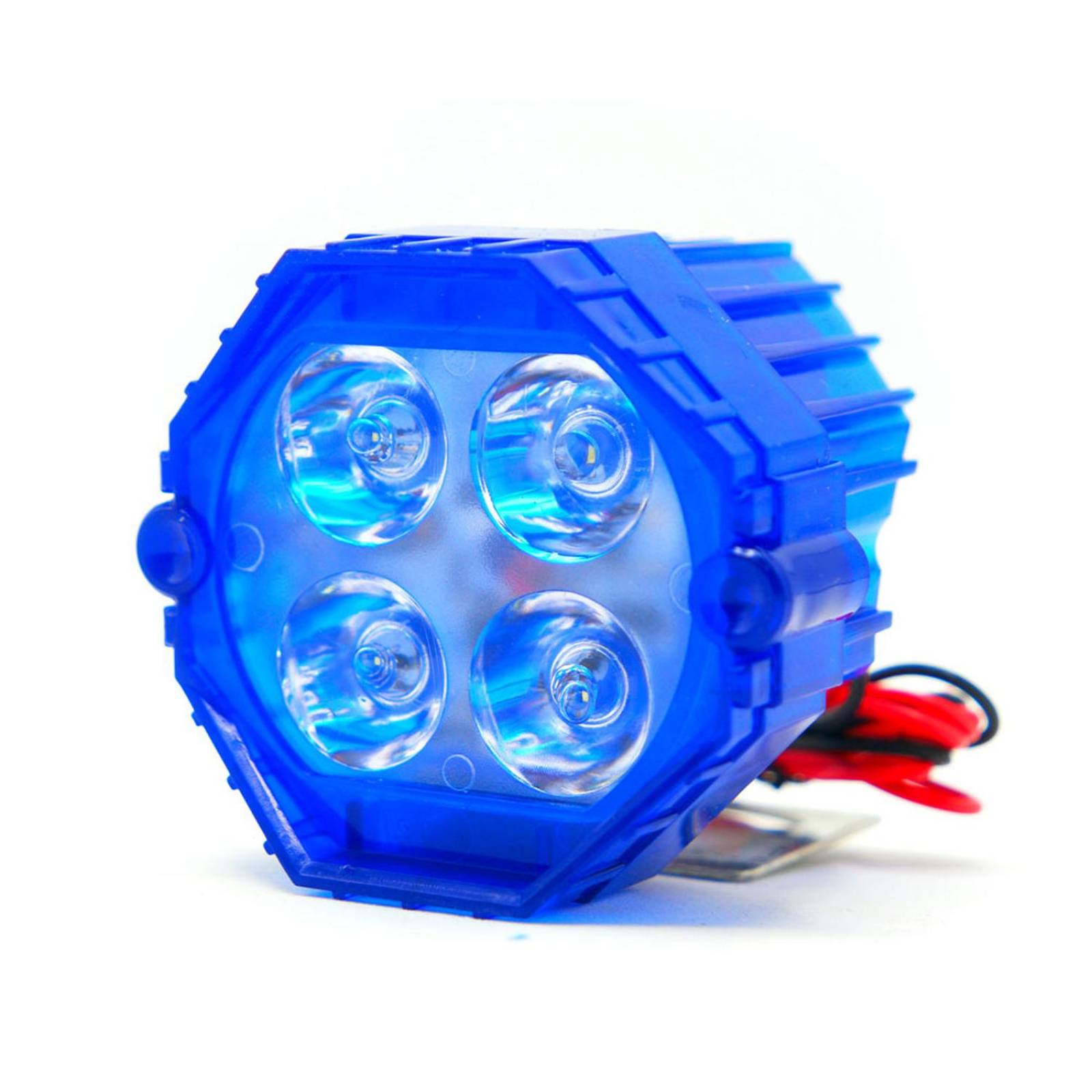 Faro Para Moto Rasen Auxiliar Redondo Led Blanco, Contorno Rgb             Azul AZUL-RGB