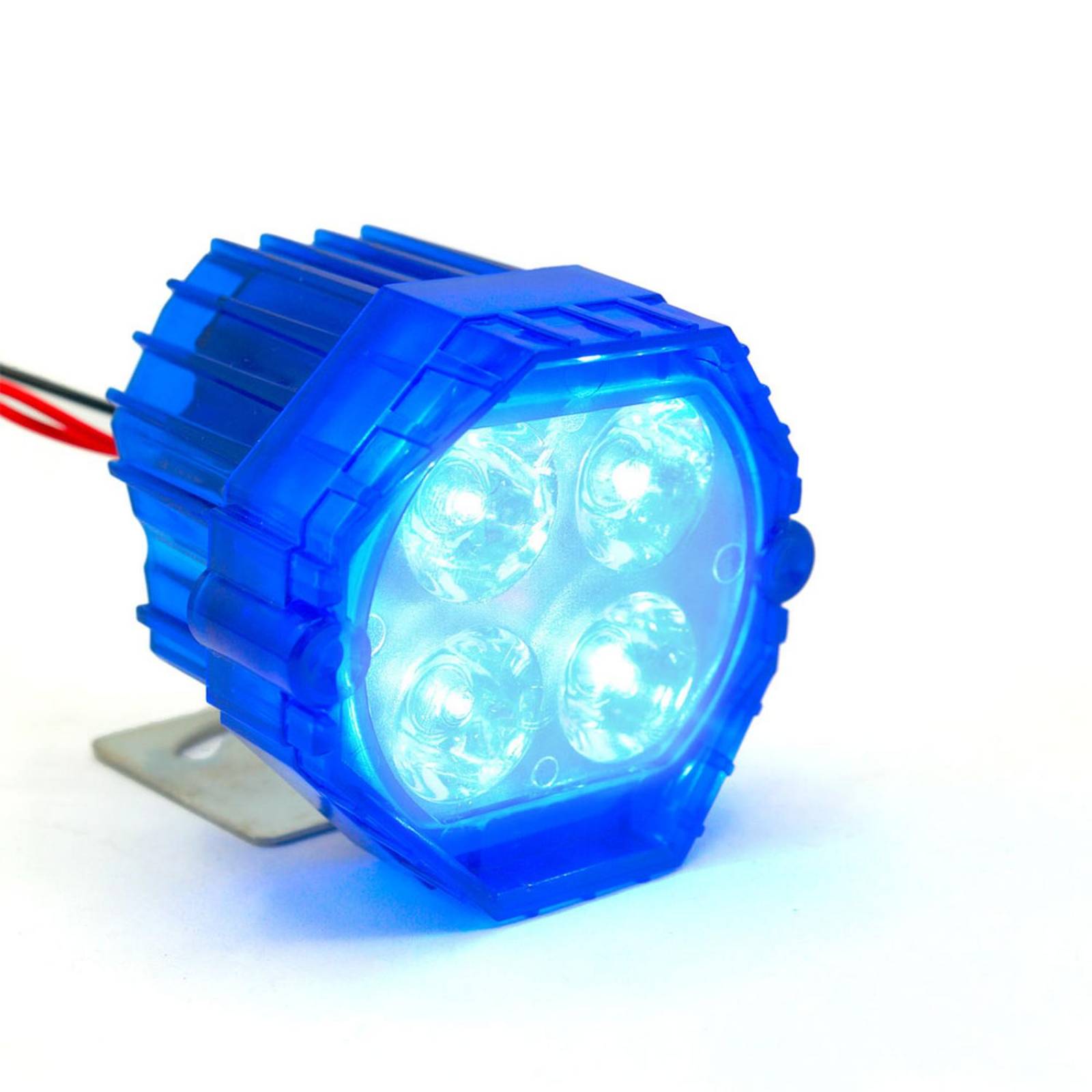 Faro Para Moto Rasen Auxiliar Redondo Led Blanco, Contorno Rgb             Azul AZUL-RGB