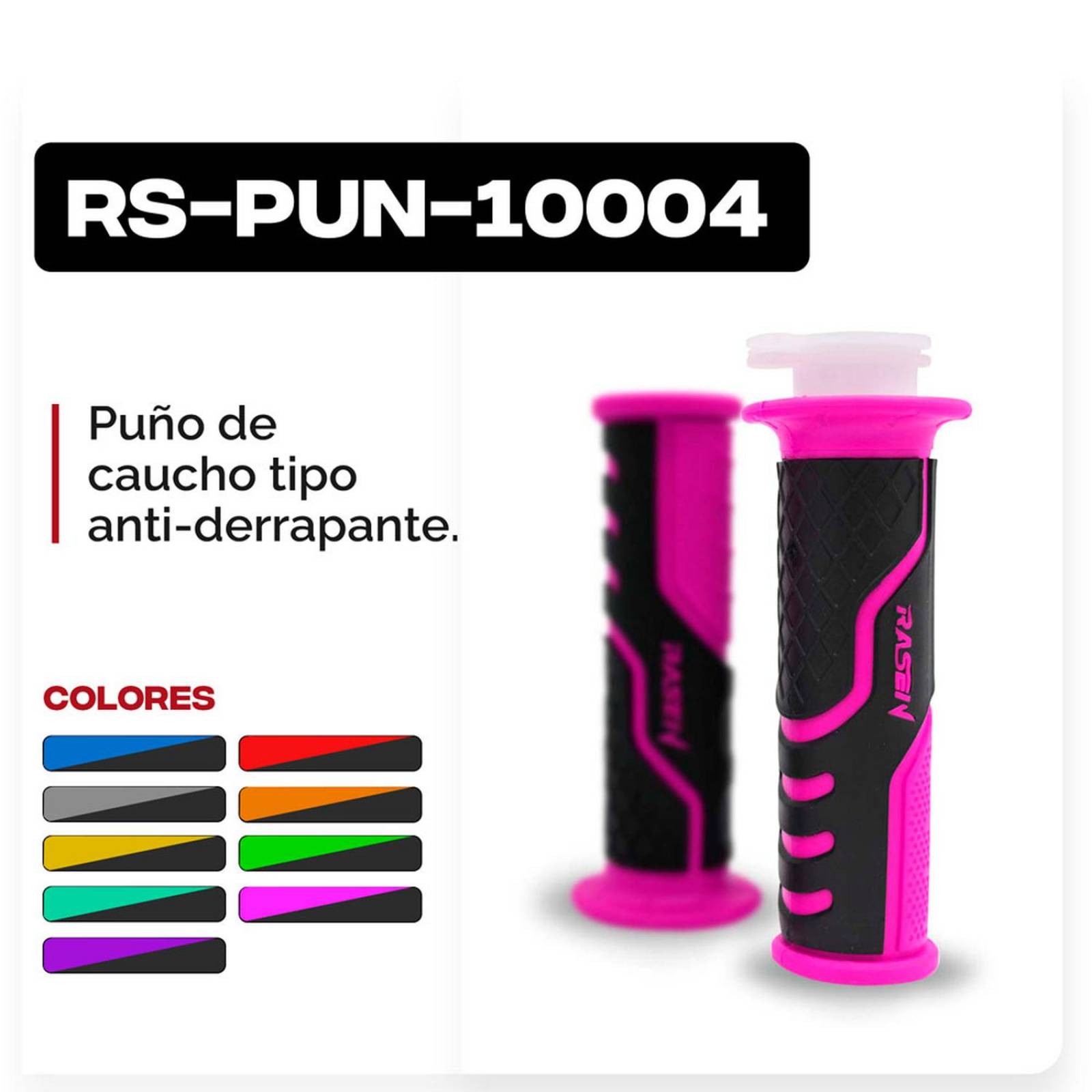 Puños Para Moto Rasen De Caucho Tipo Anti-Derrapante Rosa Universal