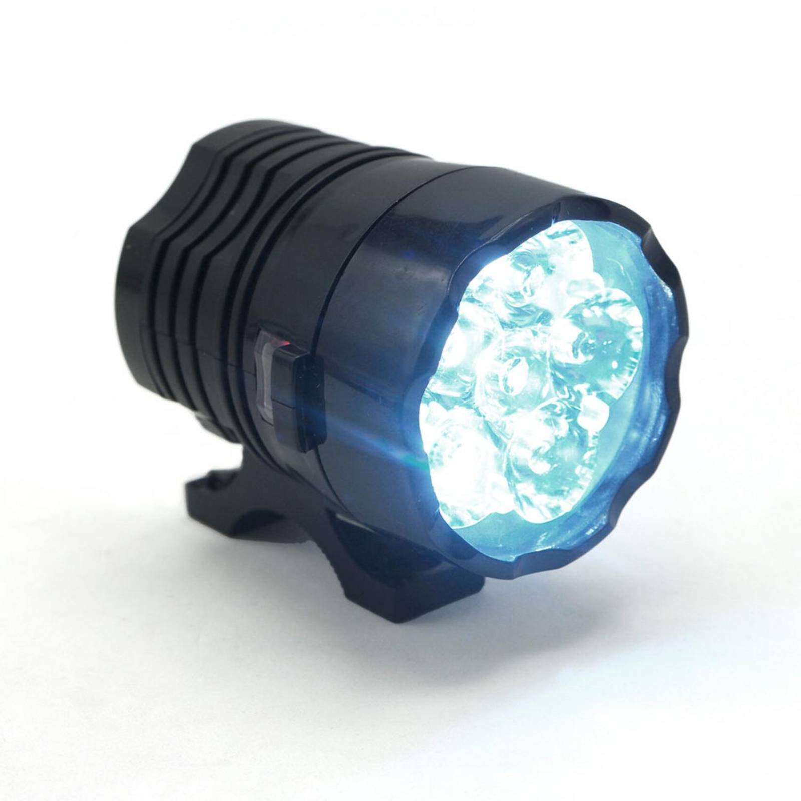 Faro Para Moto Rasen Auxiliar 6 Led Tipo Redondo Luz Blanca Con Luz Alta, Baja Y Estrobo      