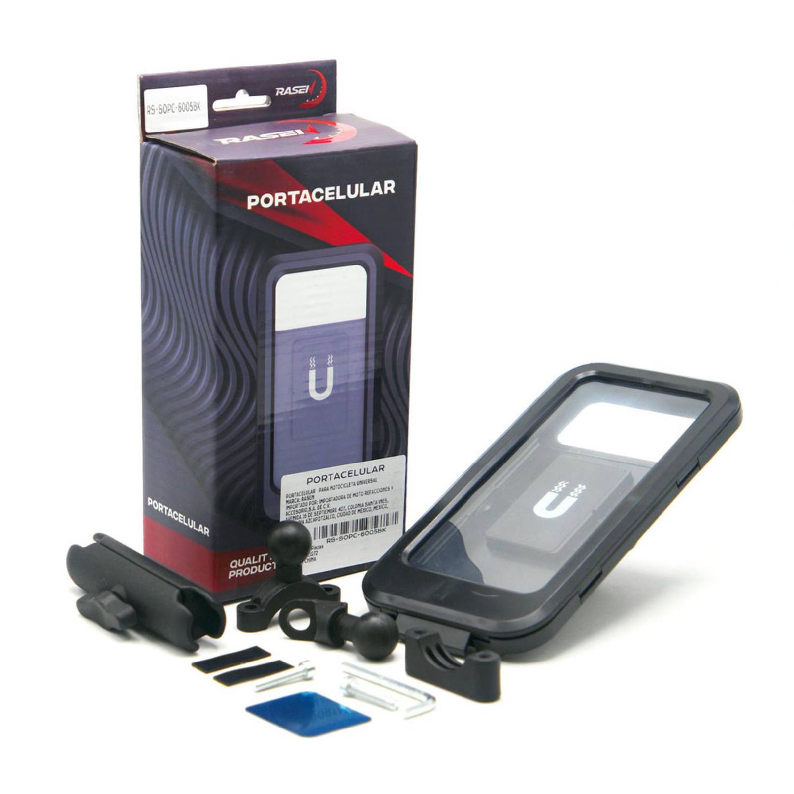 Soporte Para Moto Rasen Para Celular Universal Impermeable Sin Cargador Para Espejo Y Manubrio        