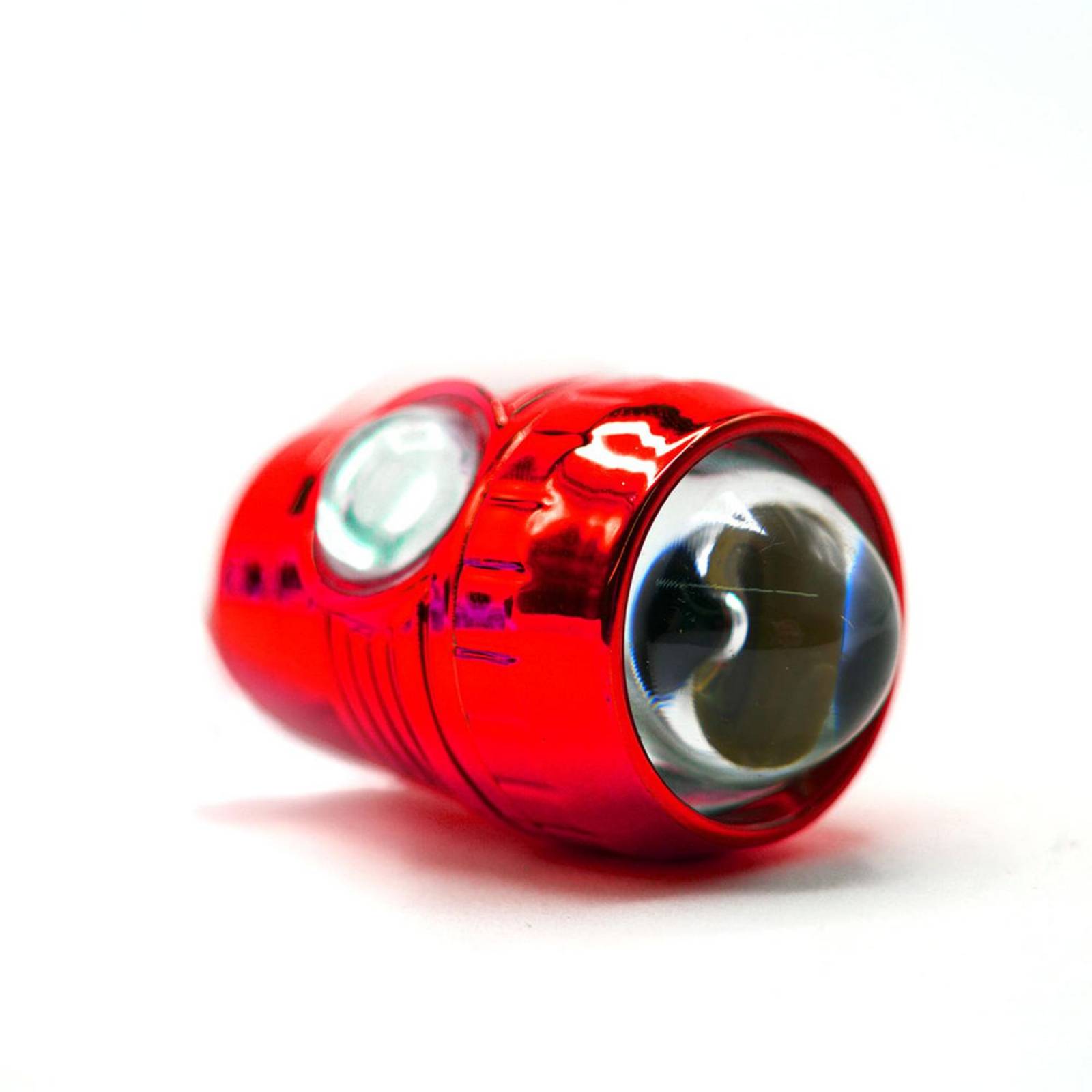 Faro Para Moto Rasen Led Con Lupa Tipo Cilindro Delantero O Trasero Estrobo          Rojo