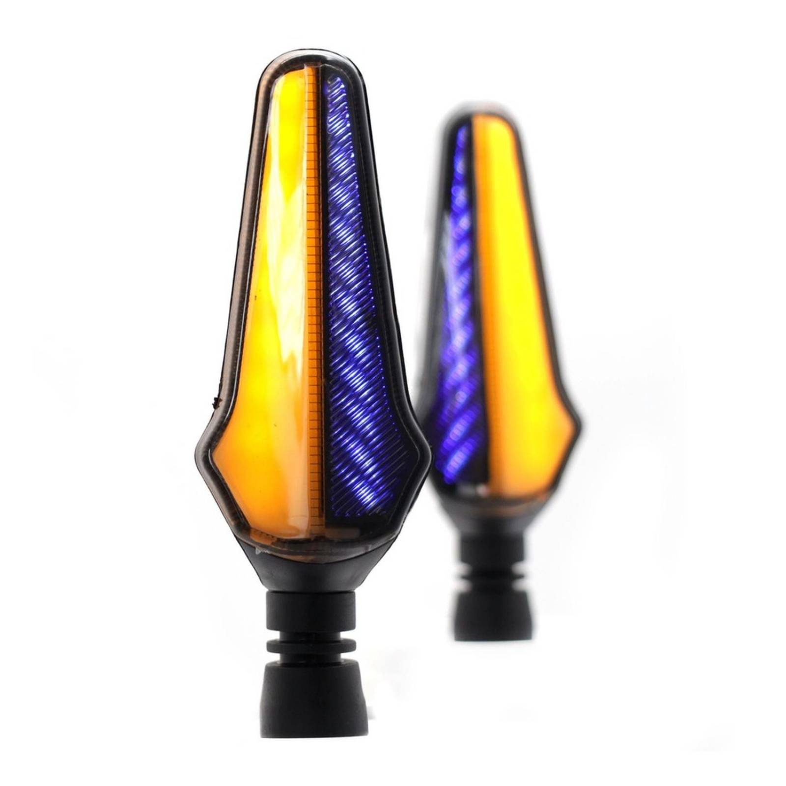 Direccionales Para Moto Rasen Led Secuencial Tipo Rayas Universal  Azul