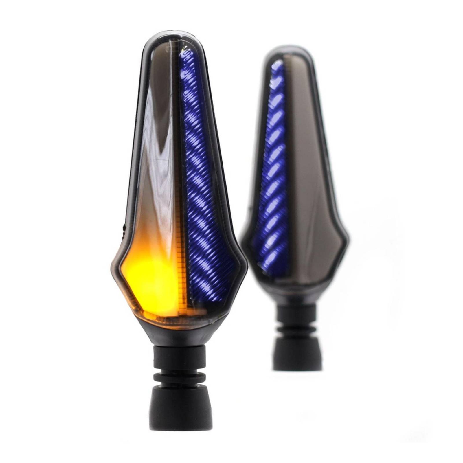 Direccionales Para Moto Rasen Led Secuencial Tipo Rayas Universal  Azul