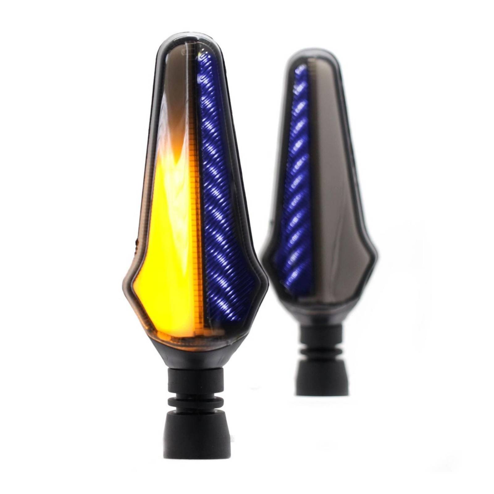 Direccionales Para Moto Rasen Led Secuencial Tipo Rayas Universal  Azul