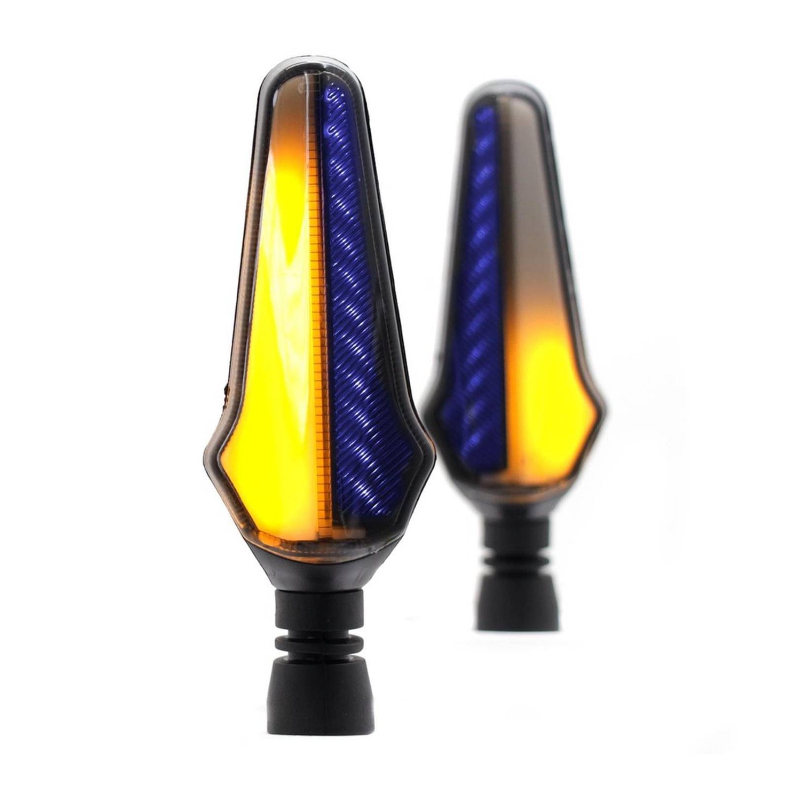 Direccionales Para Moto Rasen Led Secuencial Tipo Rayas Universal  Azul