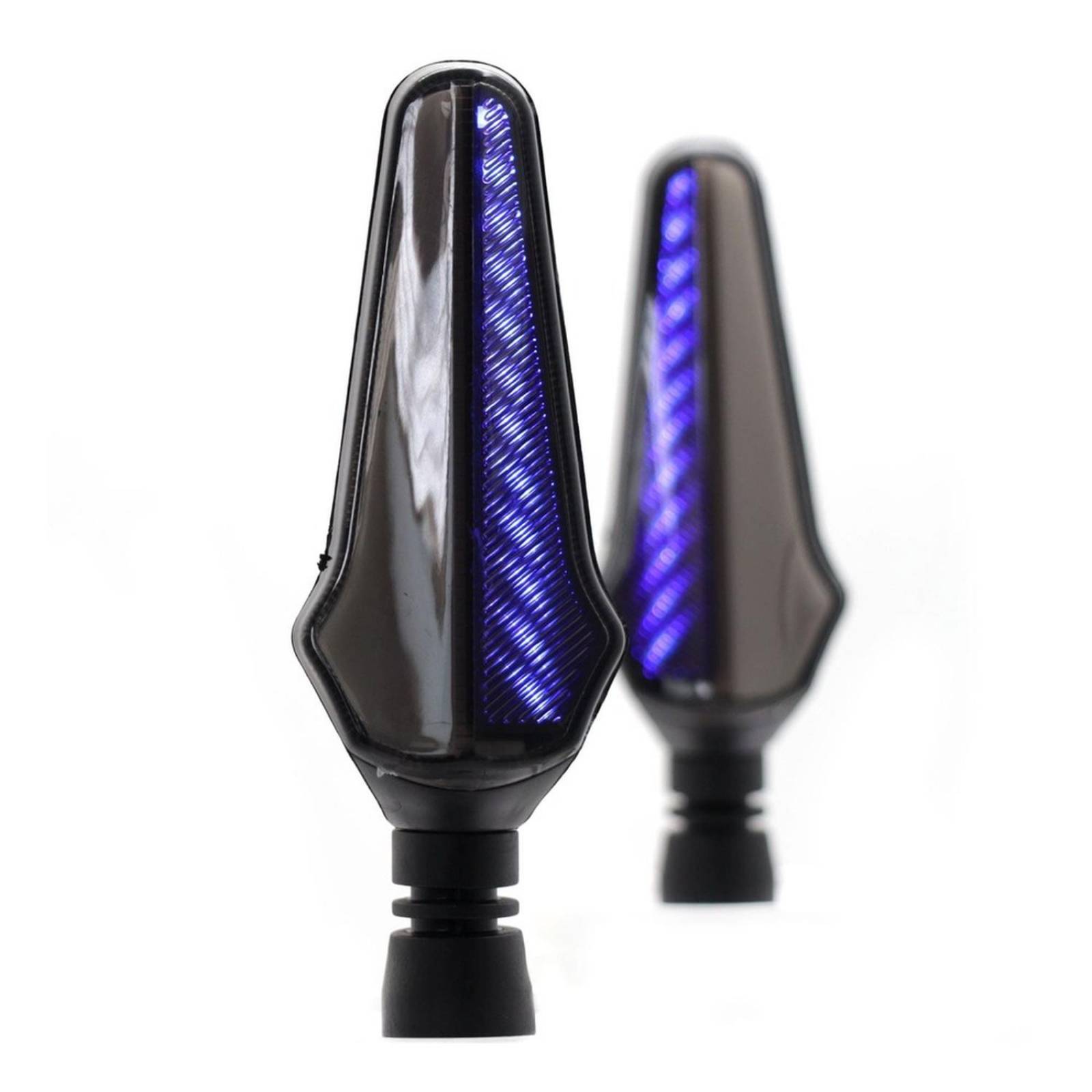 Direccionales Para Moto Rasen Led Secuencial Tipo Rayas Universal  Azul