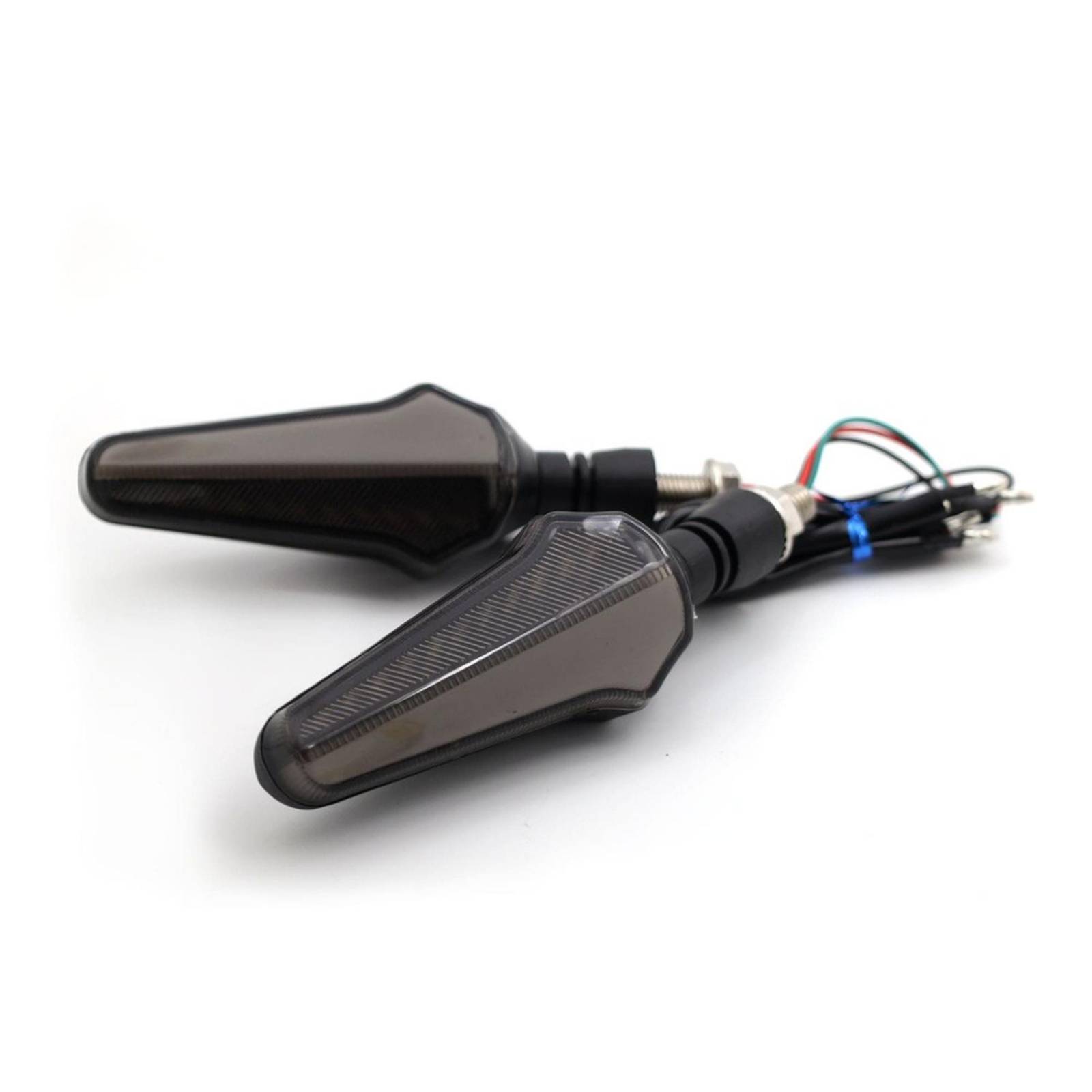 Direccionales Para Moto Rasen Led Secuencial Tipo Rayas Universal  Azul