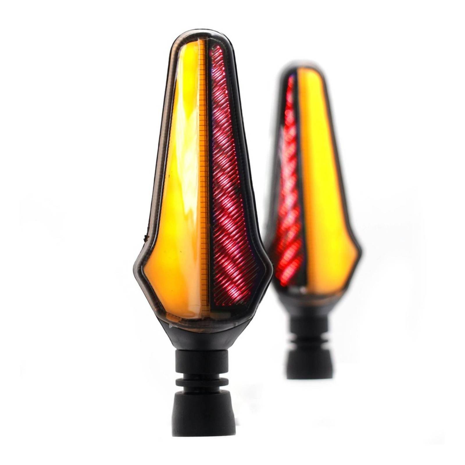 Direccionales Para Moto Rasen Led Secuencial Tipo Rayas Universal  Rojo