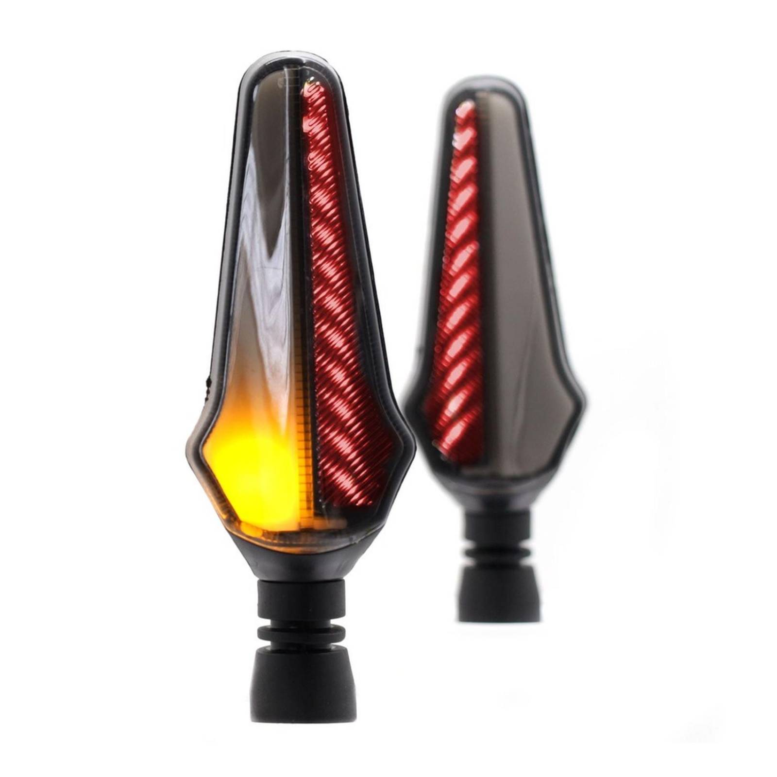 Direccionales Para Moto Rasen Led Secuencial Tipo Rayas Universal  Rojo