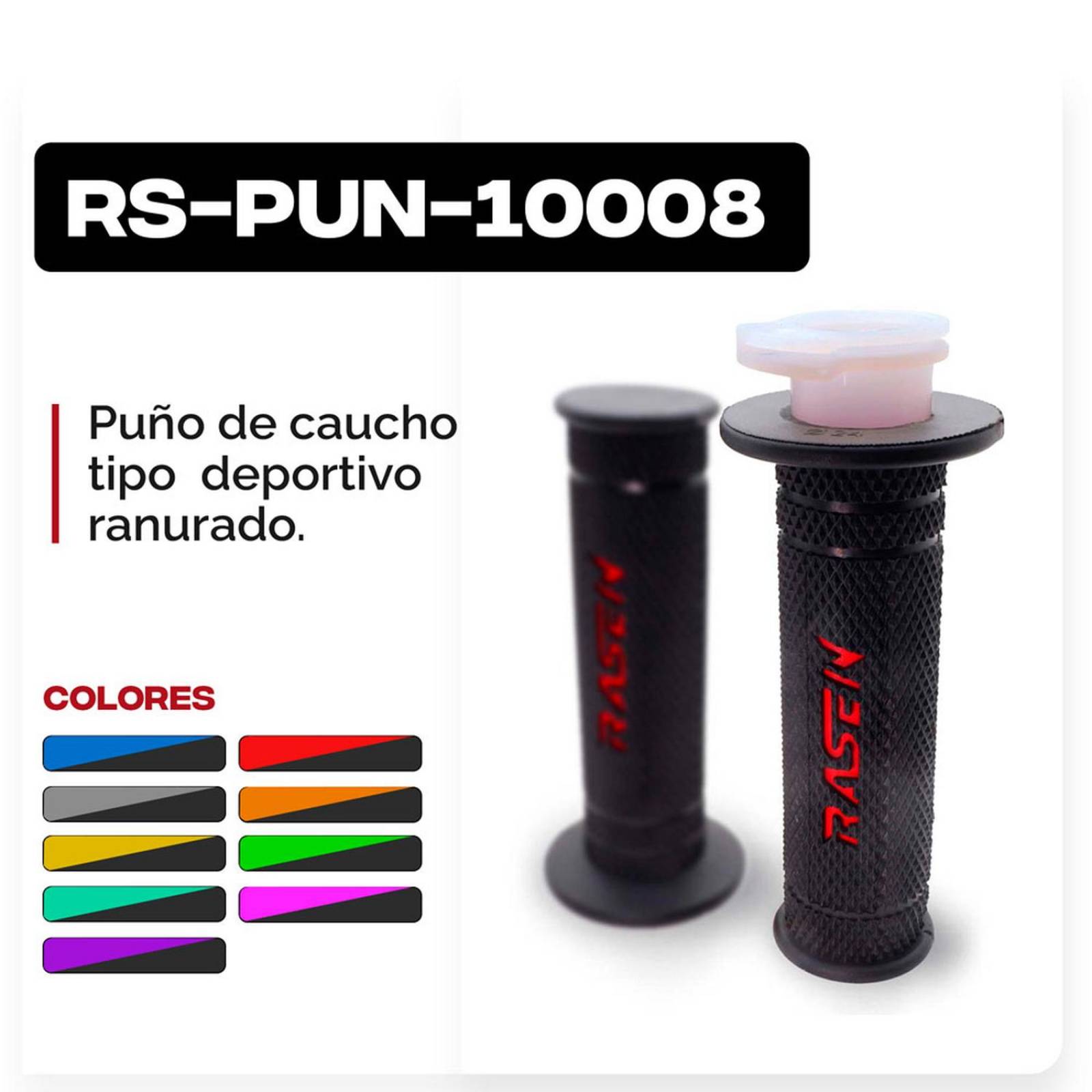 Puños Para Moto Rasen De Caucho Tipo Deportivo Rojo Universal