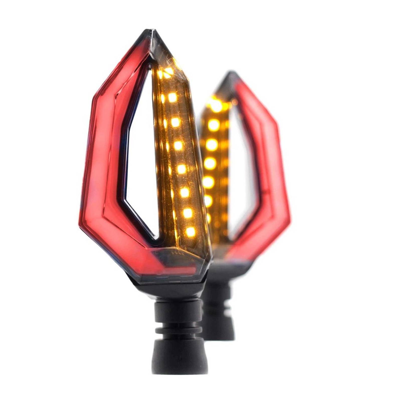 Direccionales Para Moto Rasen Led Secuencial Tipo Aleta Universal Rojo