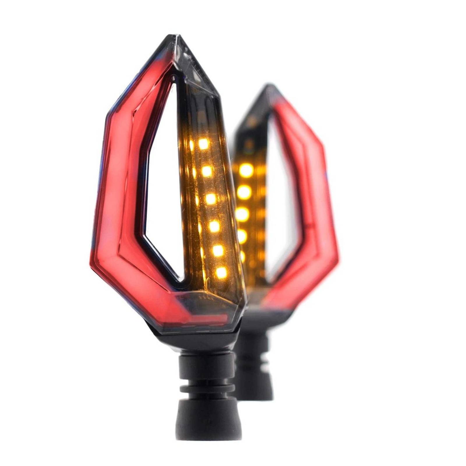 Direccionales Para Moto Rasen Led Secuencial Tipo Aleta Universal Rojo