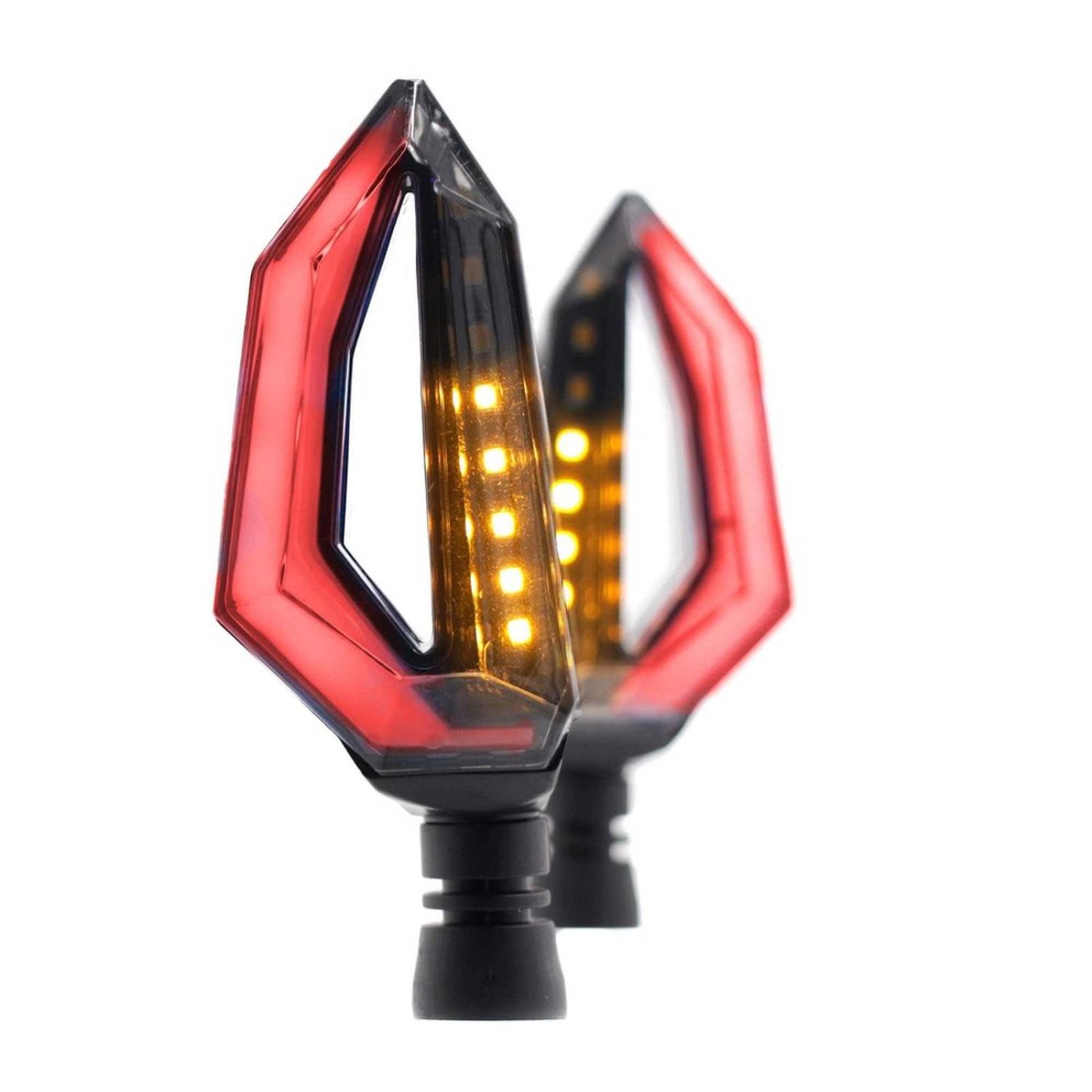 Direccionales Para Moto Rasen Led Secuencial Tipo Aleta Universal Rojo