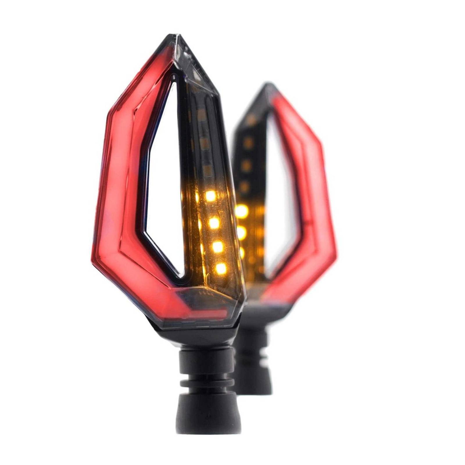 Direccionales Para Moto Rasen Led Secuencial Tipo Aleta Universal Rojo