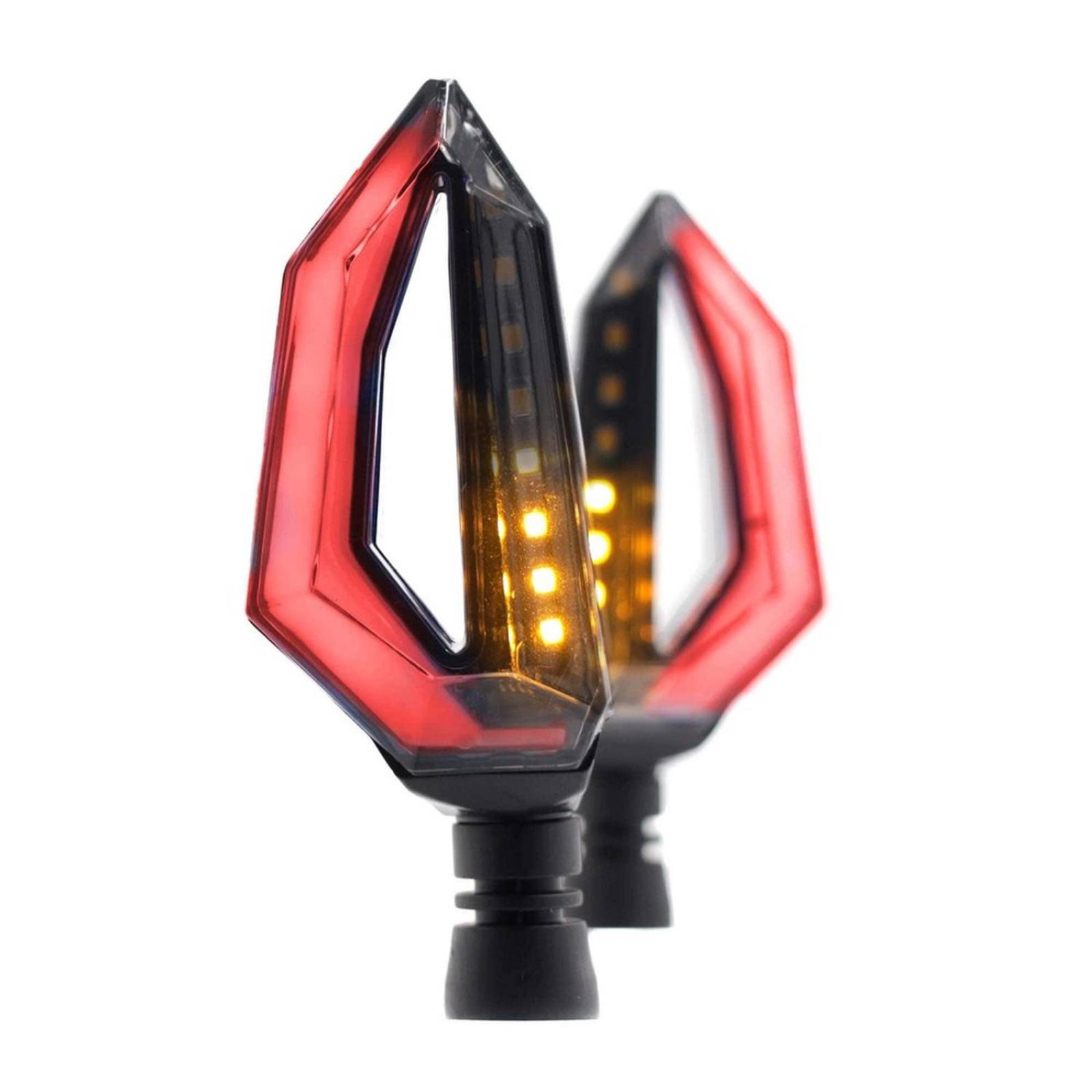Direccionales Para Moto Rasen Led Secuencial Tipo Aleta Universal Rojo