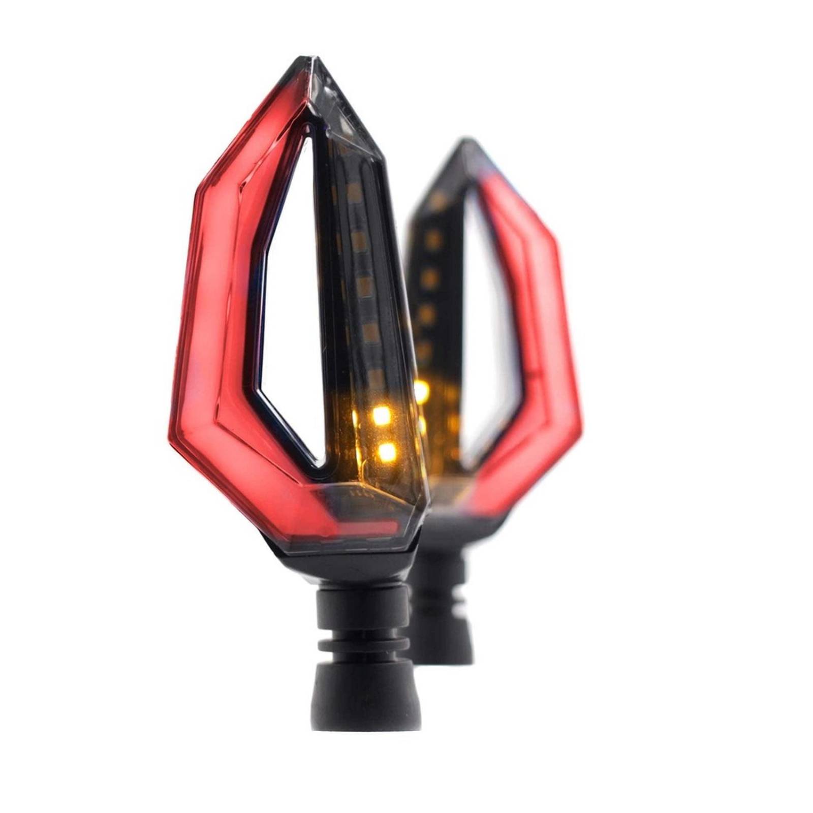 Direccionales Para Moto Rasen Led Secuencial Tipo Aleta Universal Rojo