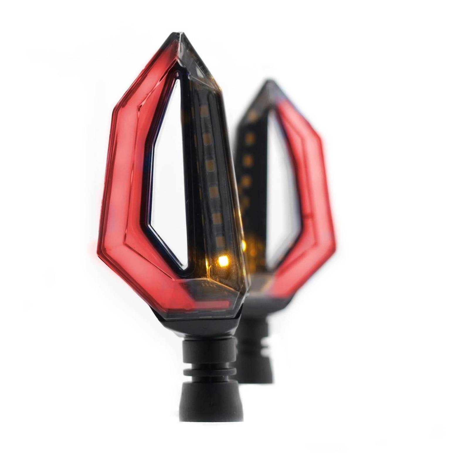 Direccionales Para Moto Rasen Led Secuencial Tipo Aleta Universal Rojo