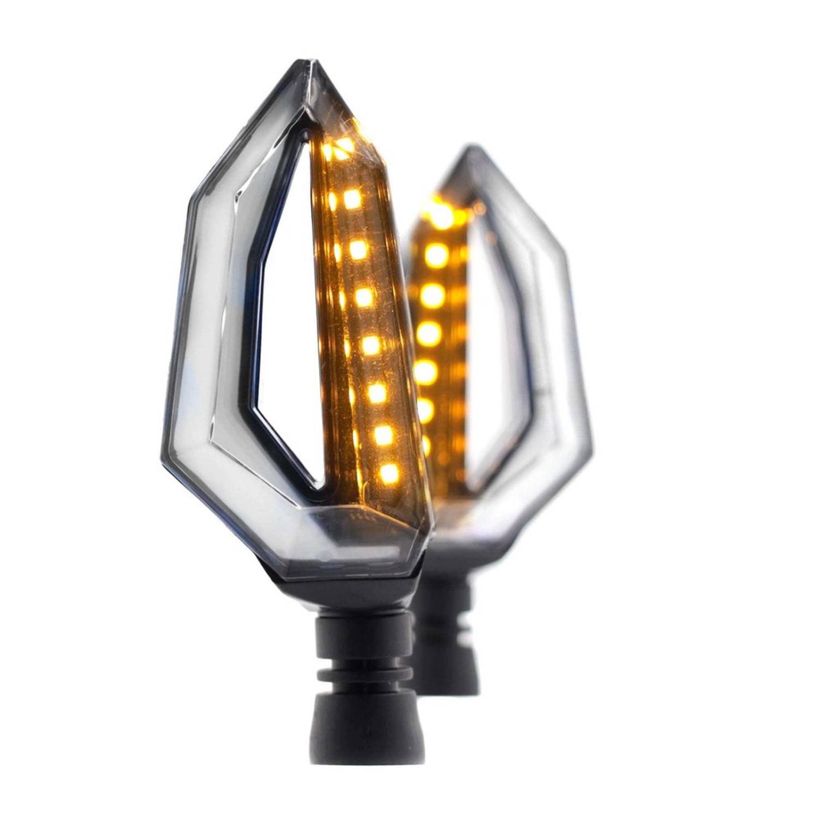 Direccionales Para Moto Rasen Led Secuencial Tipo Aleta Universal  Amarillo
