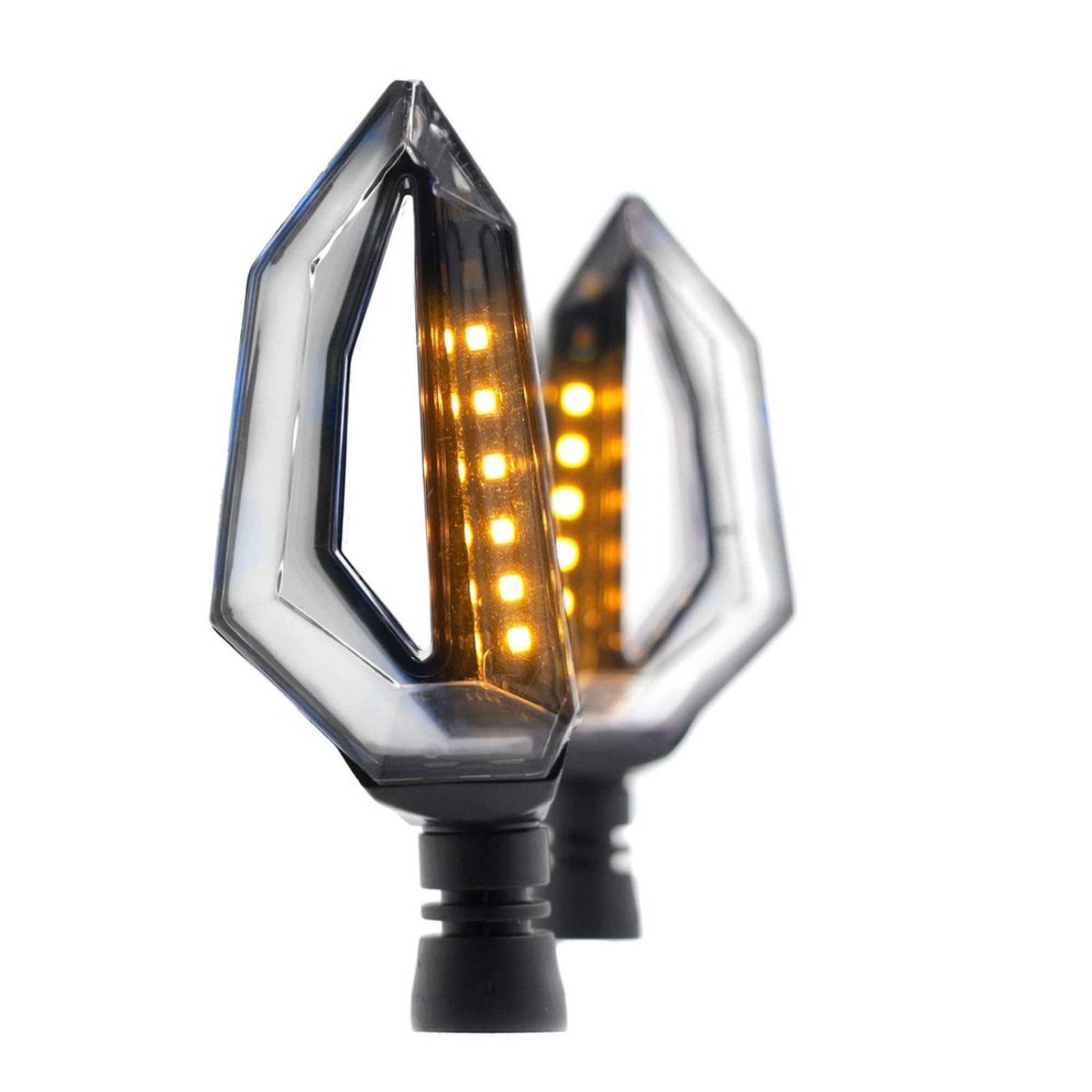 Direccionales Para Moto Rasen Led Secuencial Tipo Aleta Universal  Amarillo