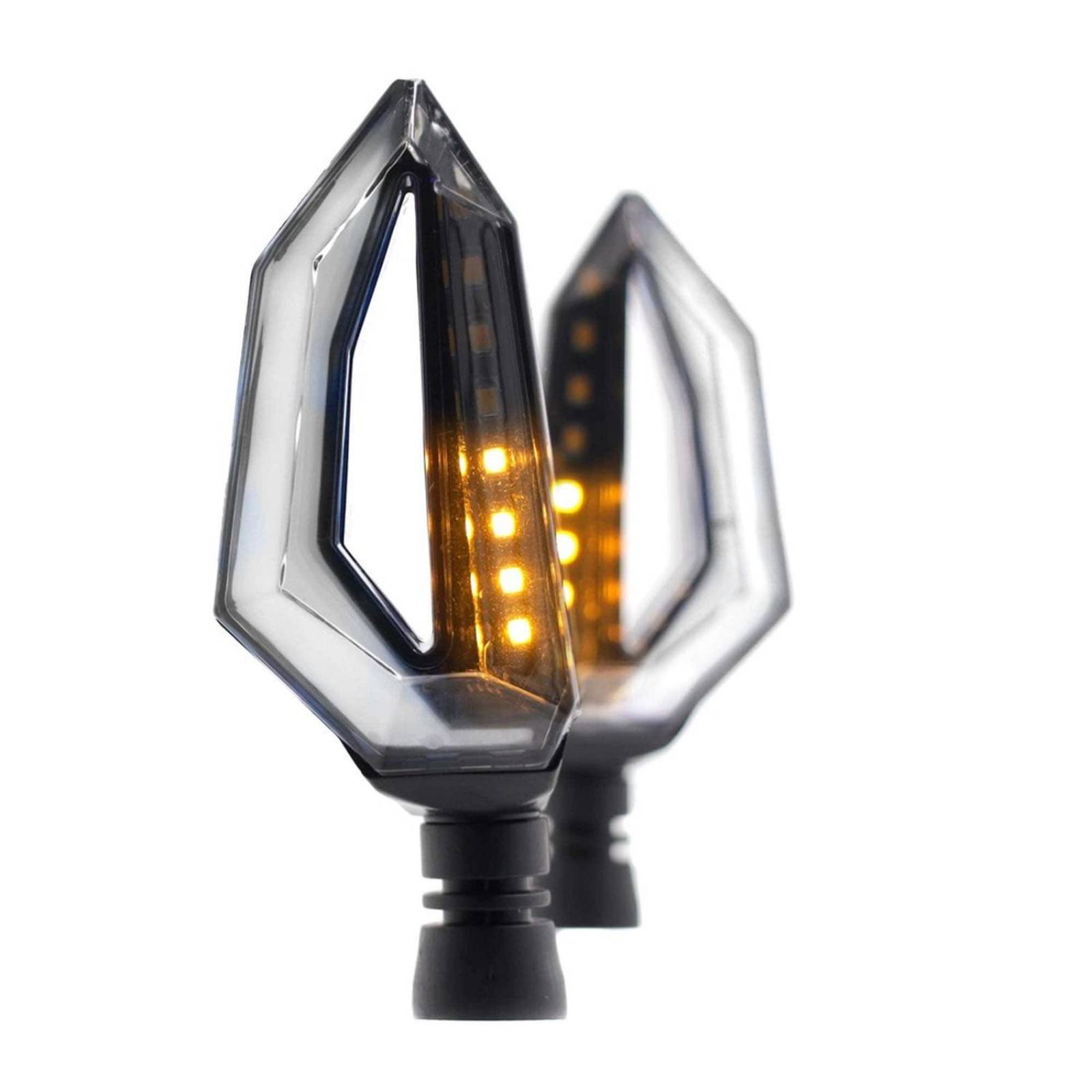 Direccionales Para Moto Rasen Led Secuencial Tipo Aleta Universal  Amarillo