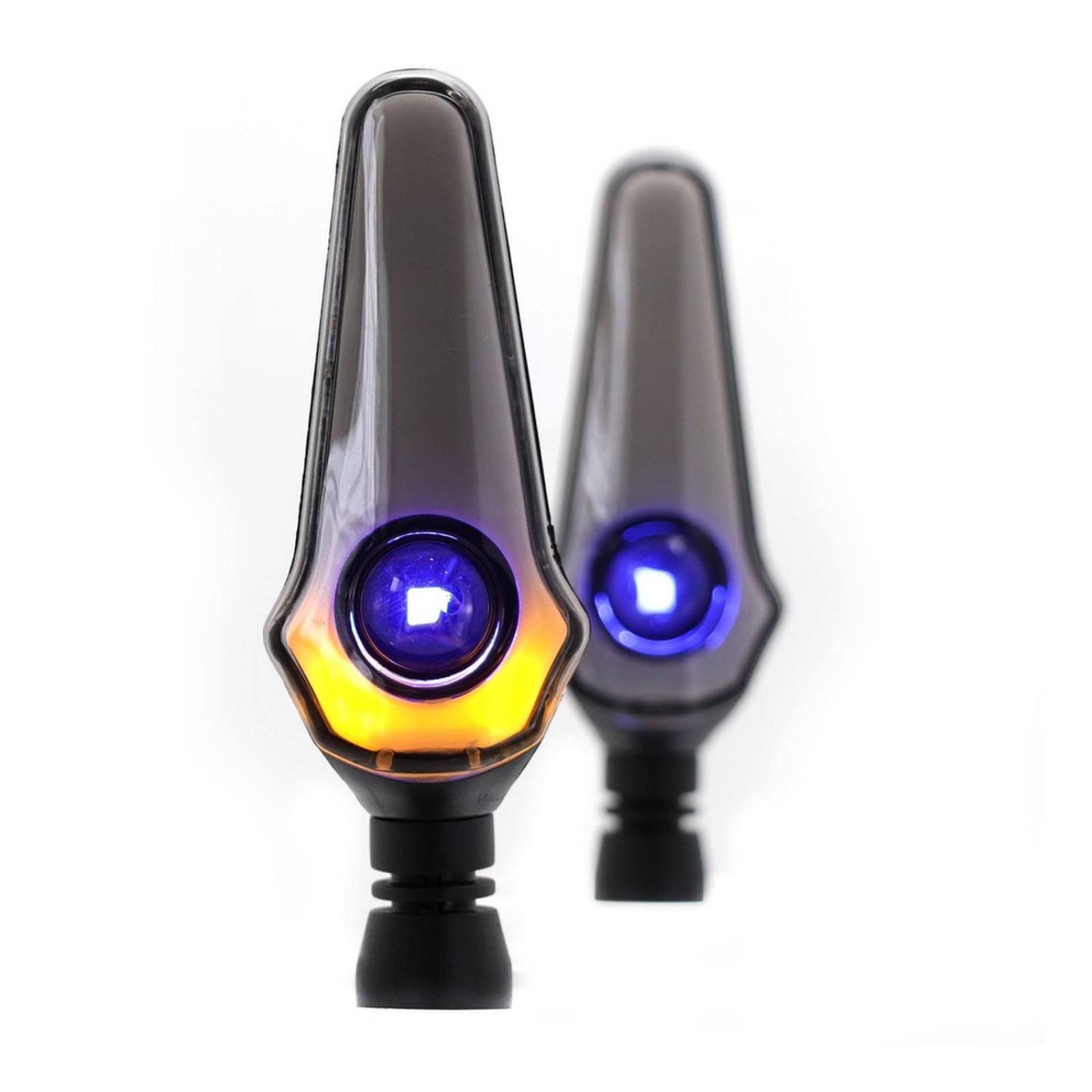 Direccionales Para Moto Rasen Led Secuencial Tipo Flama Universal  Azul