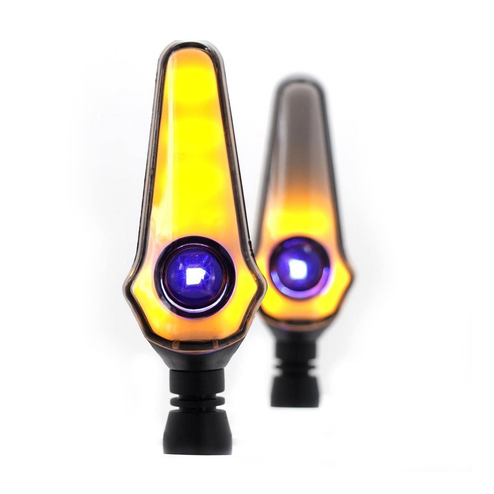 Direccionales Para Moto Rasen Led Secuencial Tipo Flama Universal  Azul