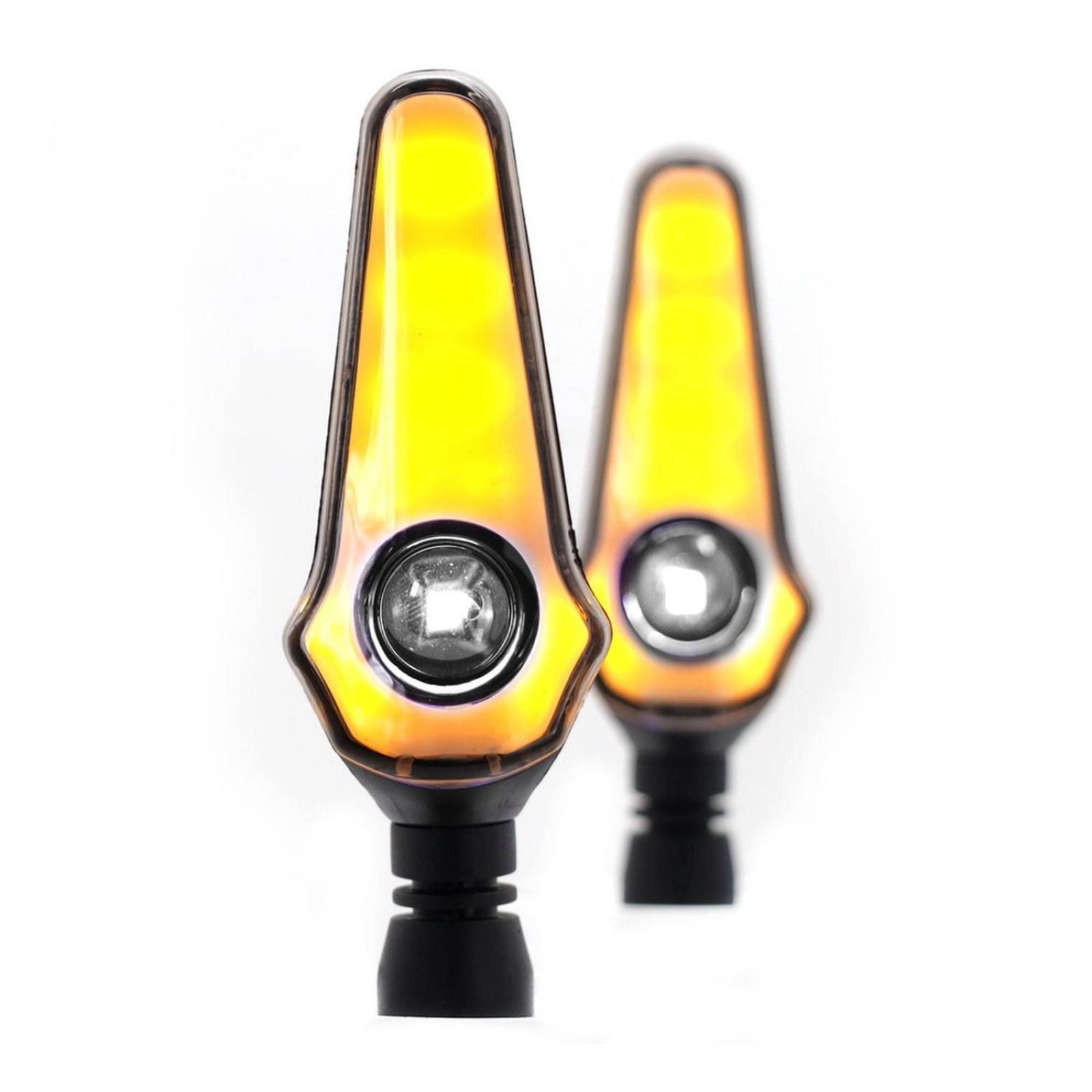 Direccionales Para Moto Rasen Led Secuencial Tipo Flama Universal  Amarillo