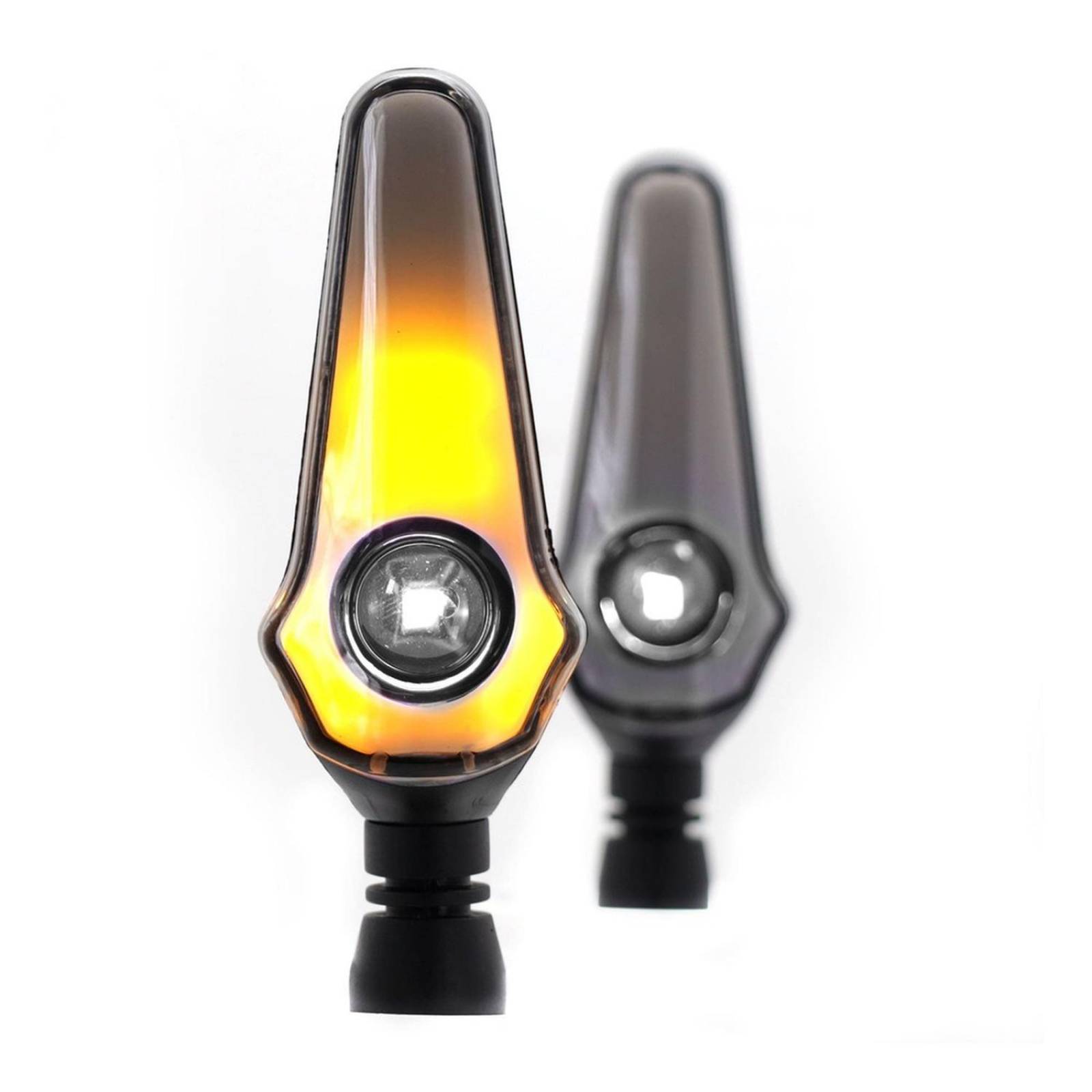 Direccionales Para Moto Rasen Led Secuencial Tipo Flama Universal  Amarillo