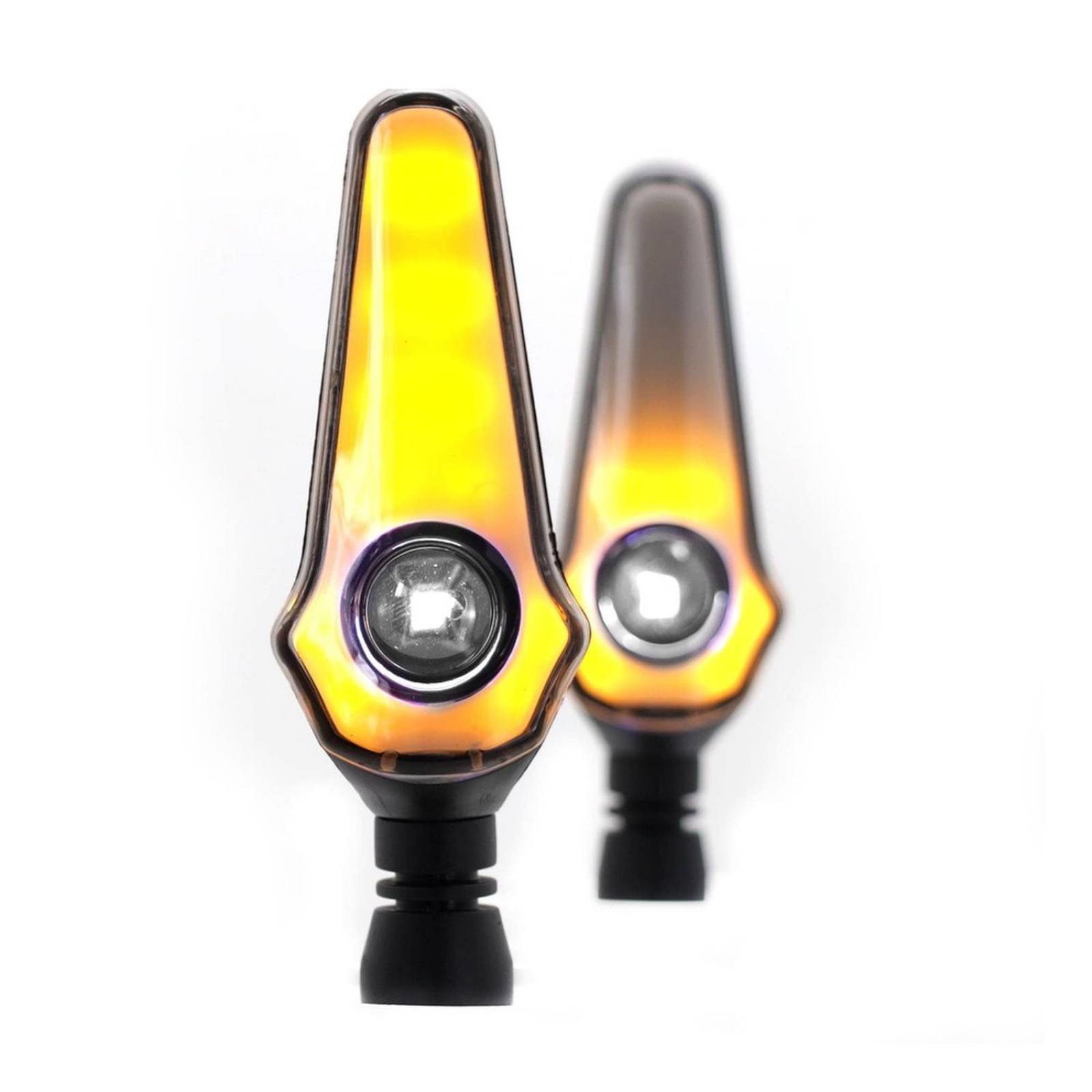 Direccionales Para Moto Rasen Led Secuencial Tipo Flama Universal  Amarillo
