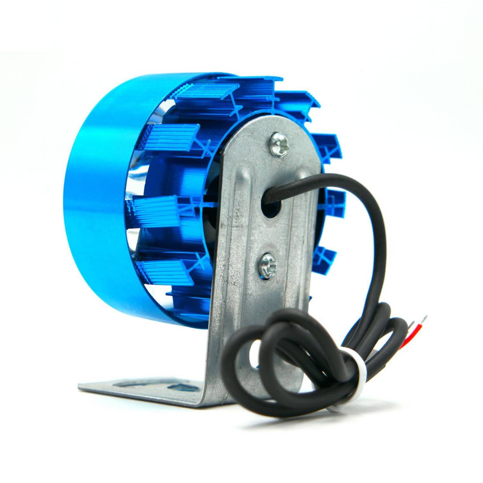 Faro Para Moto Rasen Redondo 4 Led Luz Blanca Alta, Baja Y Estrobo          Azul