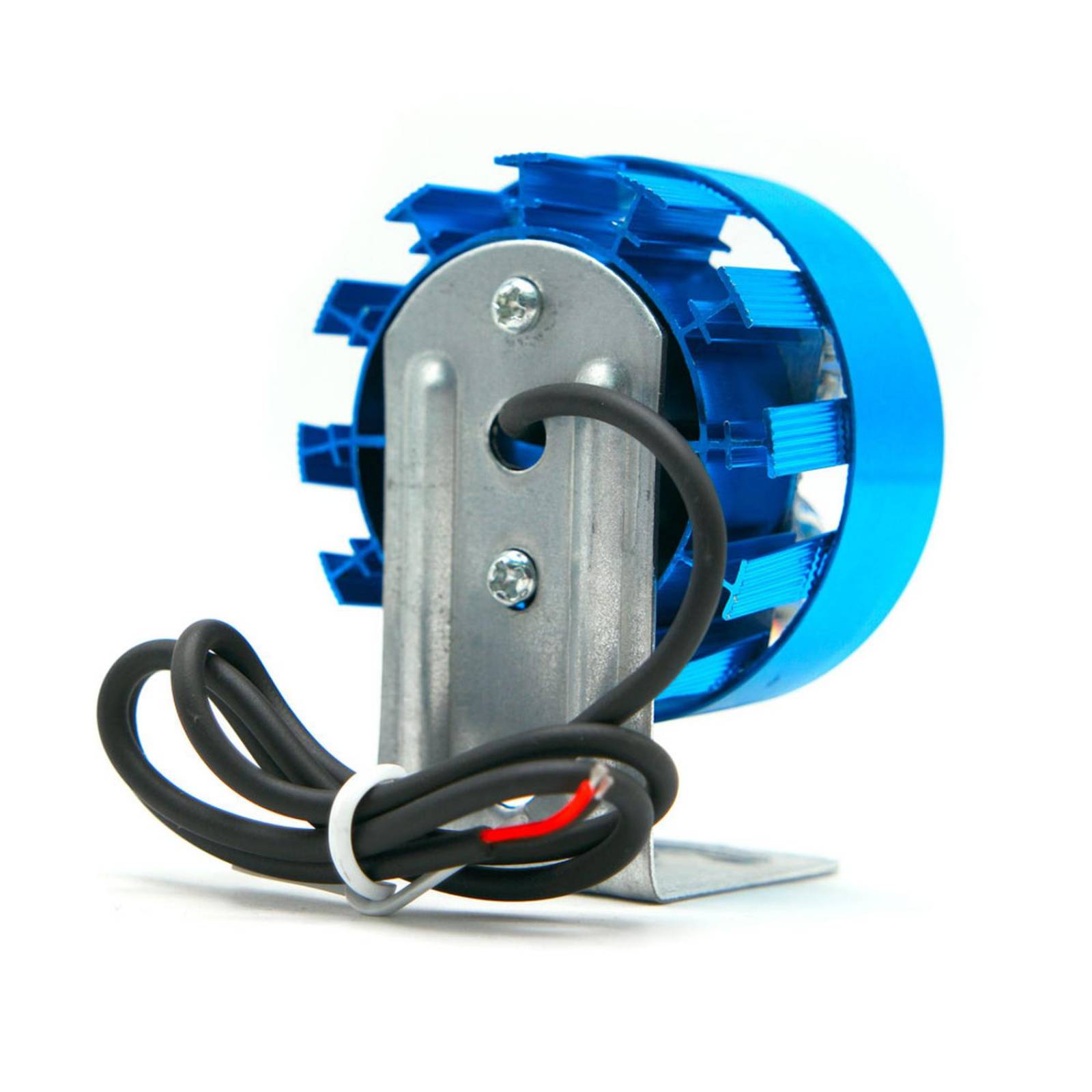 Faro Para Moto Rasen Redondo 4 Led Luz Blanca Alta, Baja Y Estrobo          Azul