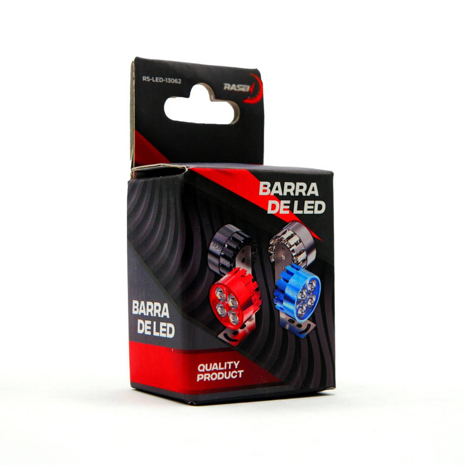Faro Para Moto Rasen Redondo 4 Led Luz Blanca Alta, Baja Y Estrobo          Azul
