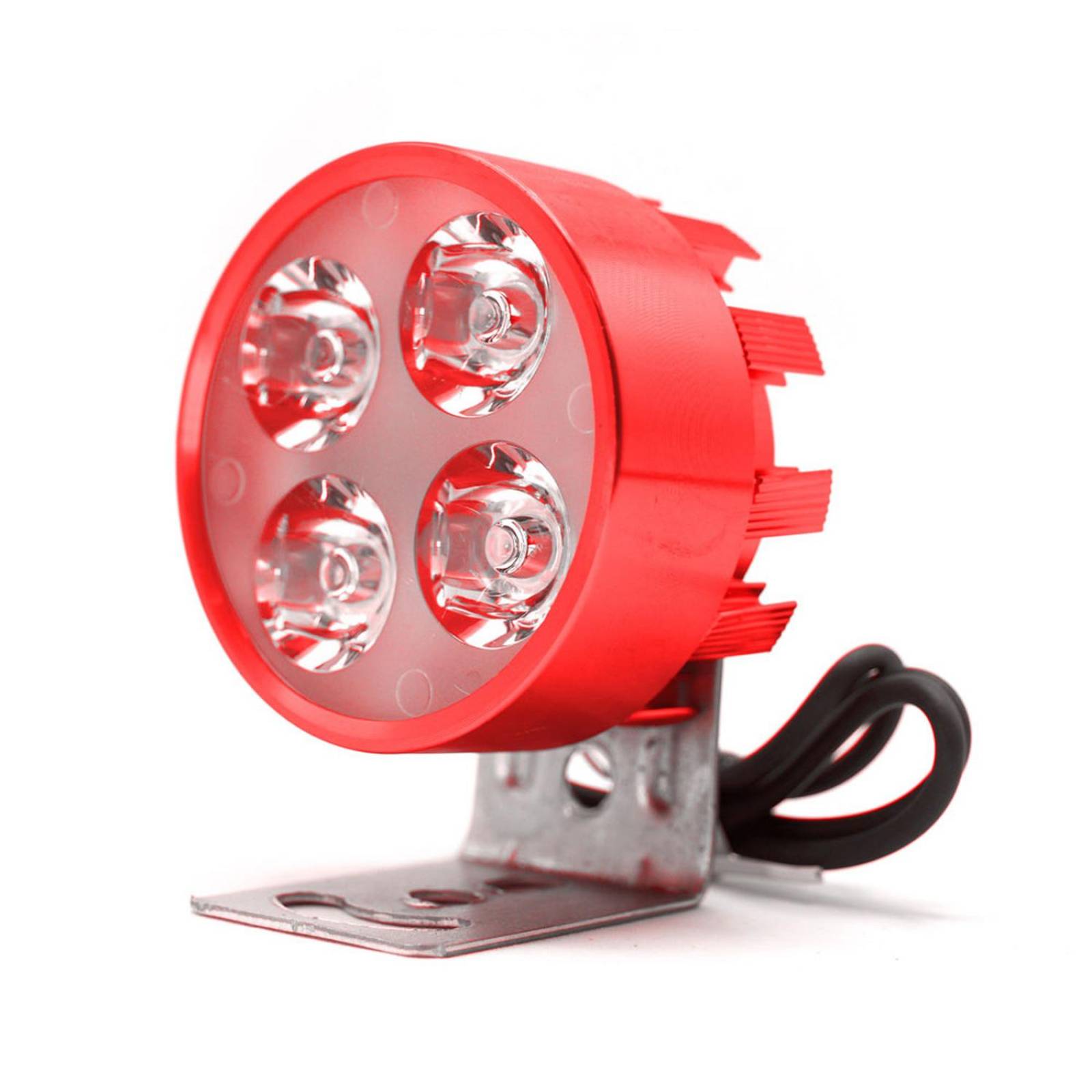 Faro Para Moto Rasen Redondo 4 Led Luz Blanca Alta, Baja Y Estrobo Rojo