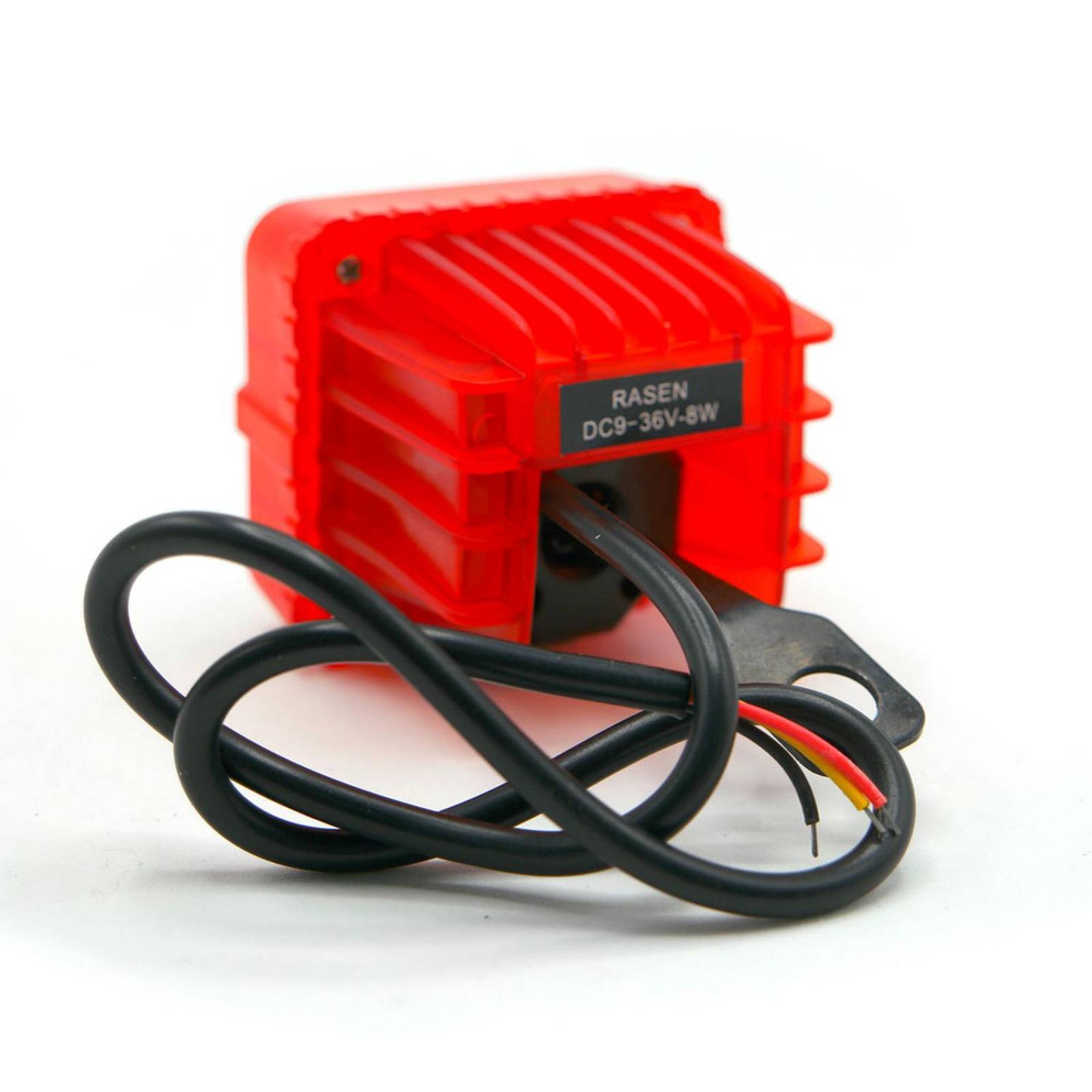 Faro Para Moto Rasen Auxiliar Cuadrado 4 Led Blanco Contorno Rgb            Rojo