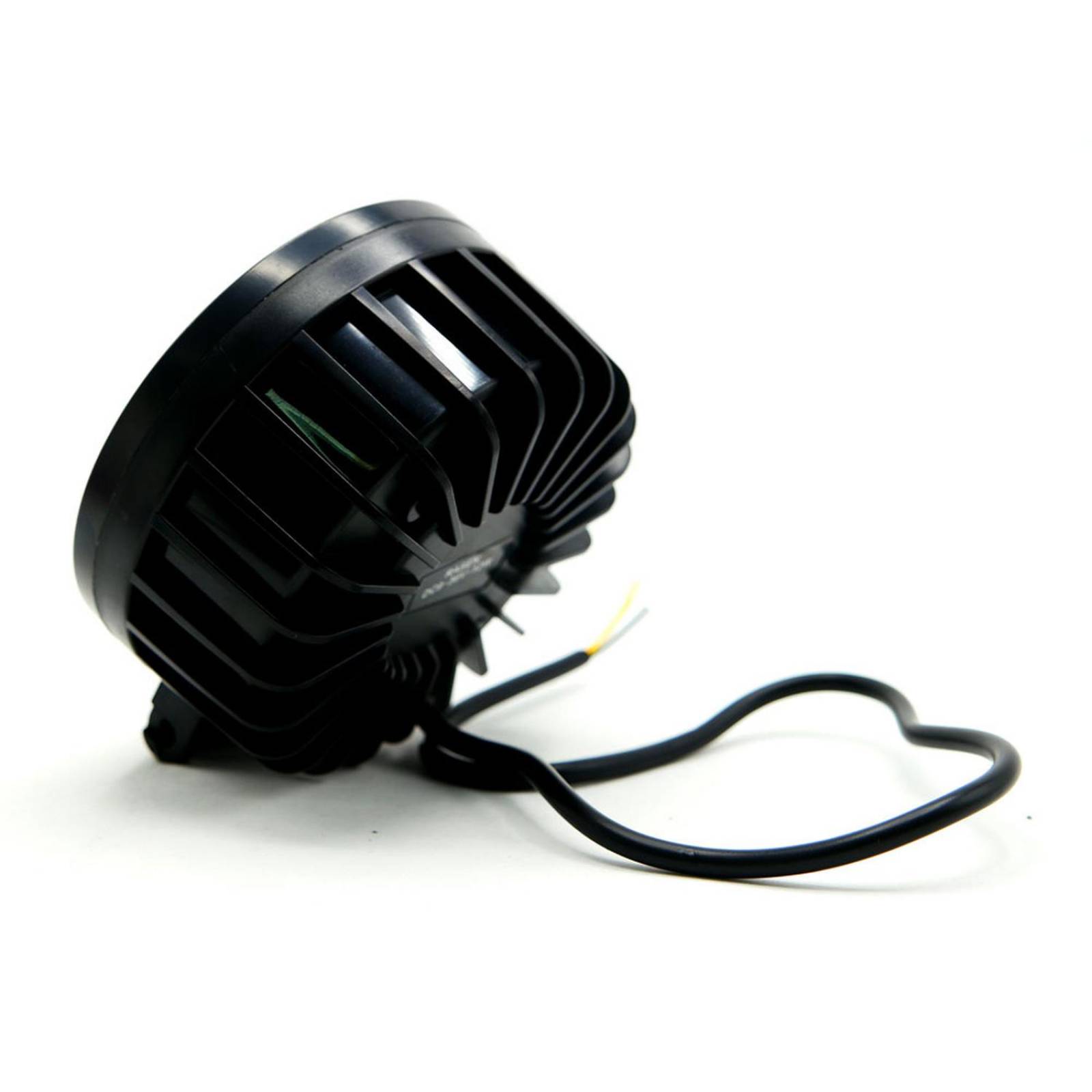 Faro Para Moto Rasen Auxiliar Led Con Lupa Redondo Con 4 Led Ojo De Angel Con Luz Blanca Fija Y Estrobo  Amarillo