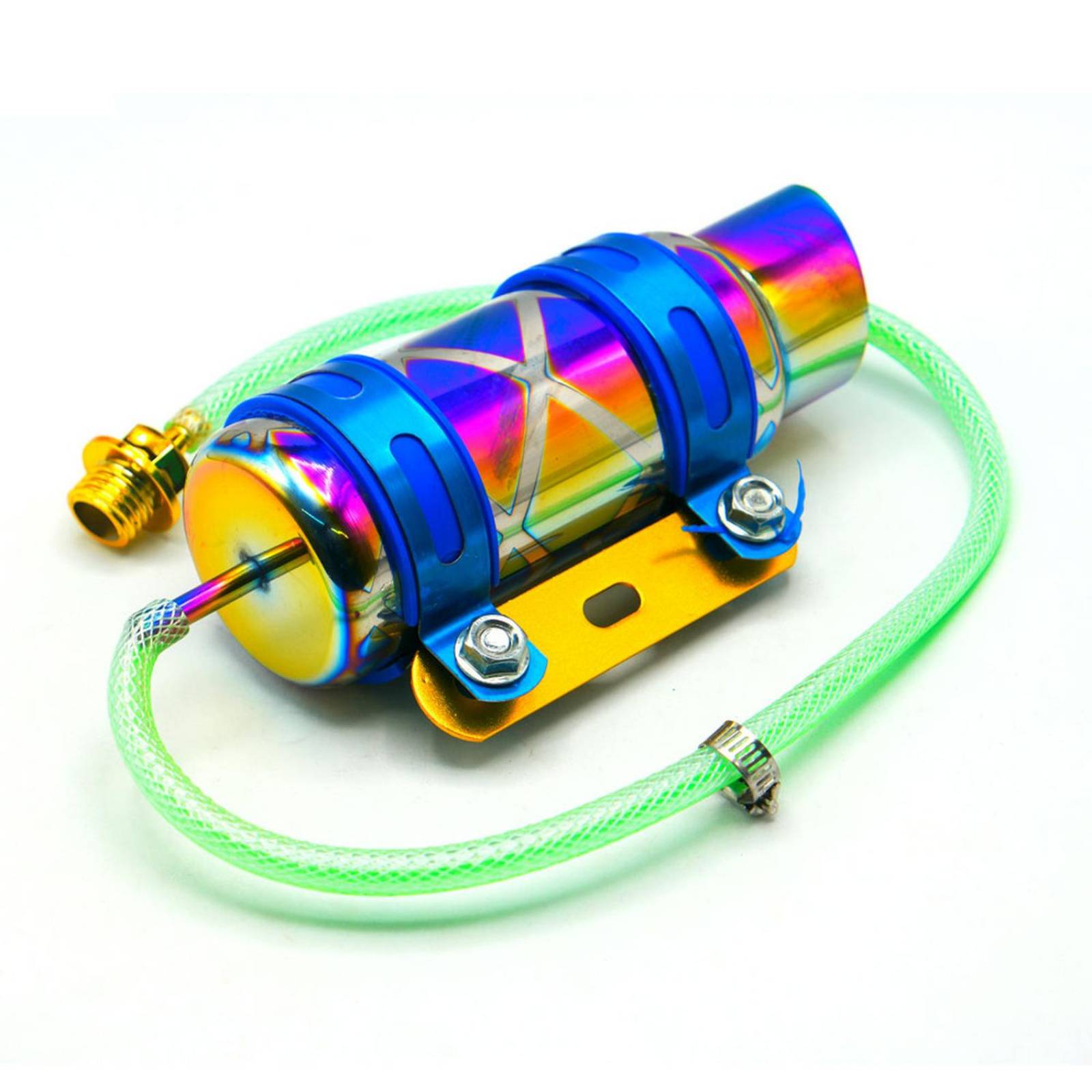 Enfriador Para Moto Rasen De Aceite De Motor En Aluminio Con Conexiones Universal          Verde