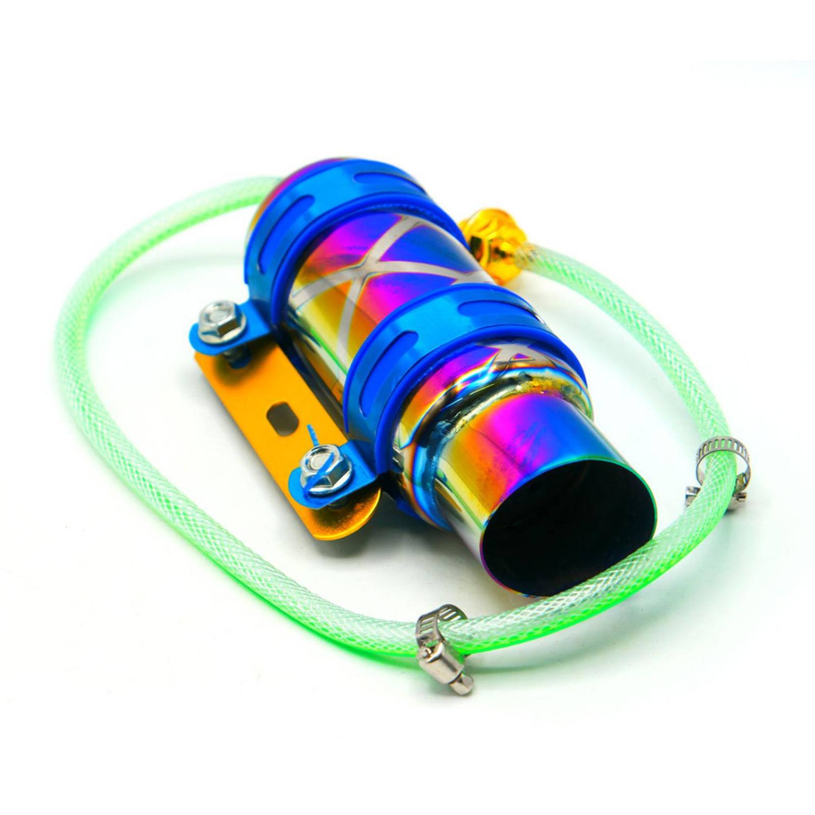 Enfriador Para Moto Rasen De Aceite De Motor En Aluminio Con Conexiones Universal          Verde