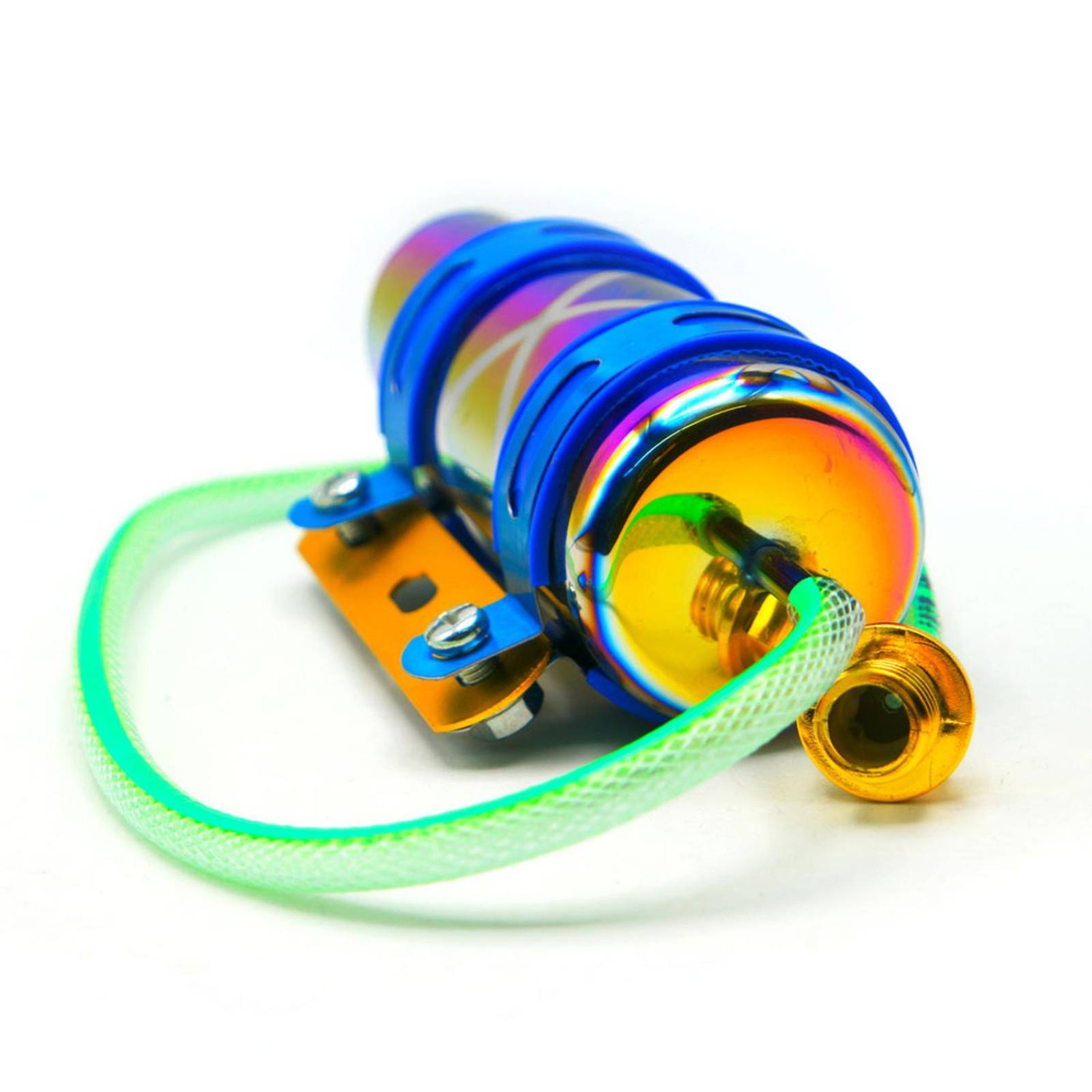 Enfriador Para Moto Rasen De Aceite De Motor En Aluminio Con Conexiones Universal          Verde