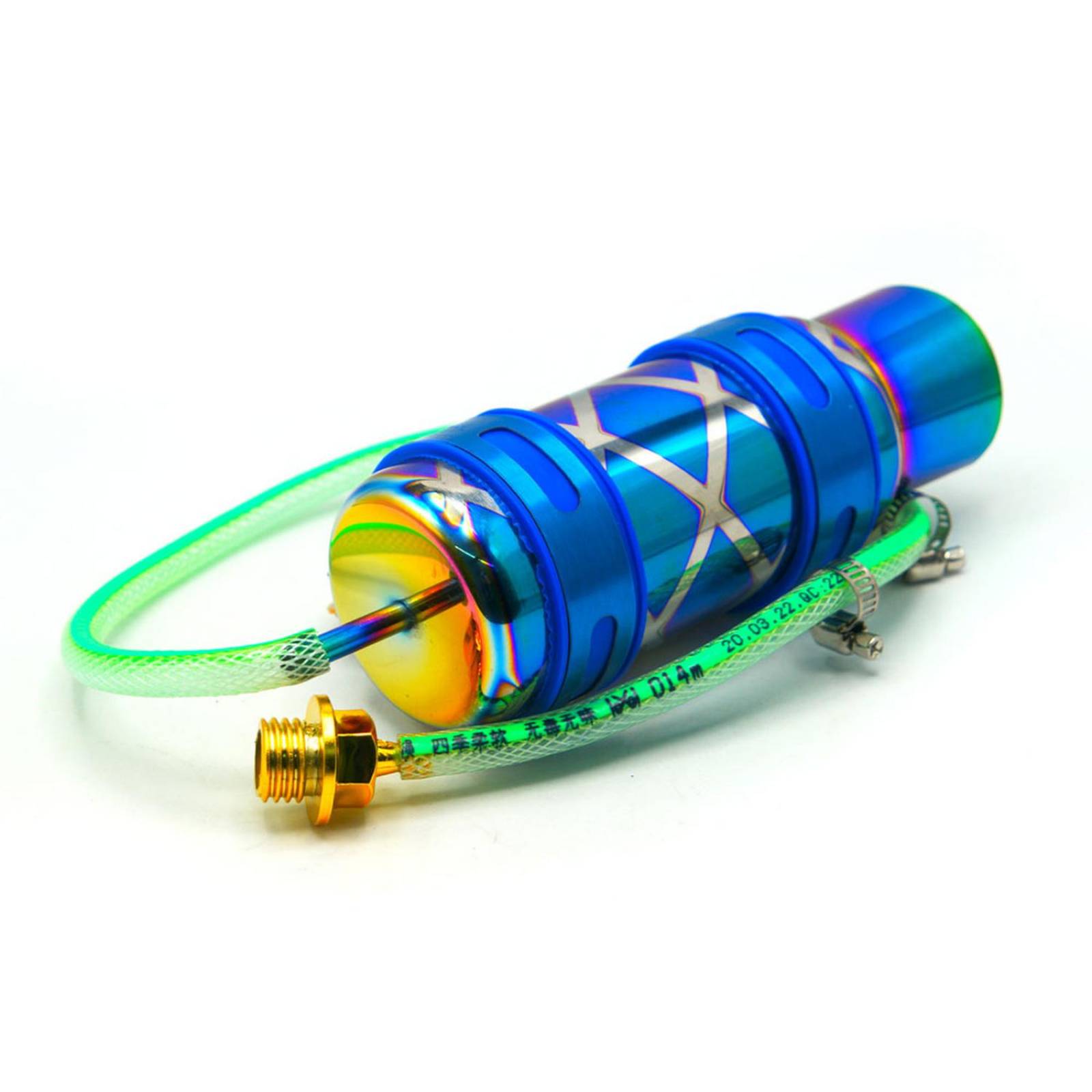 Enfriador Para Moto Rasen De Aceite De Motor En Aluminio Con Conexiones Universal          Verde