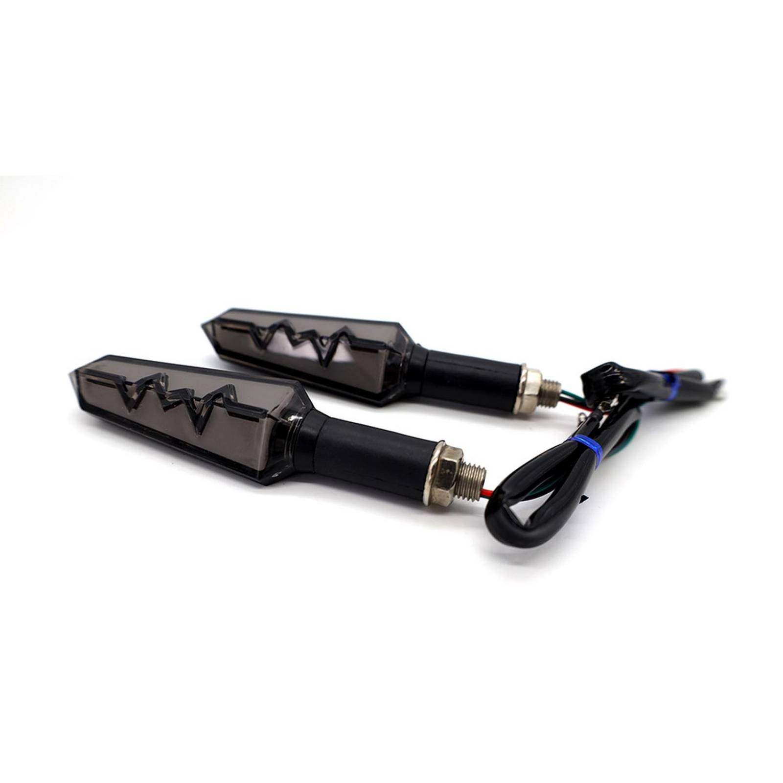 Direccionales Para Moto Rasen Led Mini Tipo Rayo Secuencial Universal Rojo