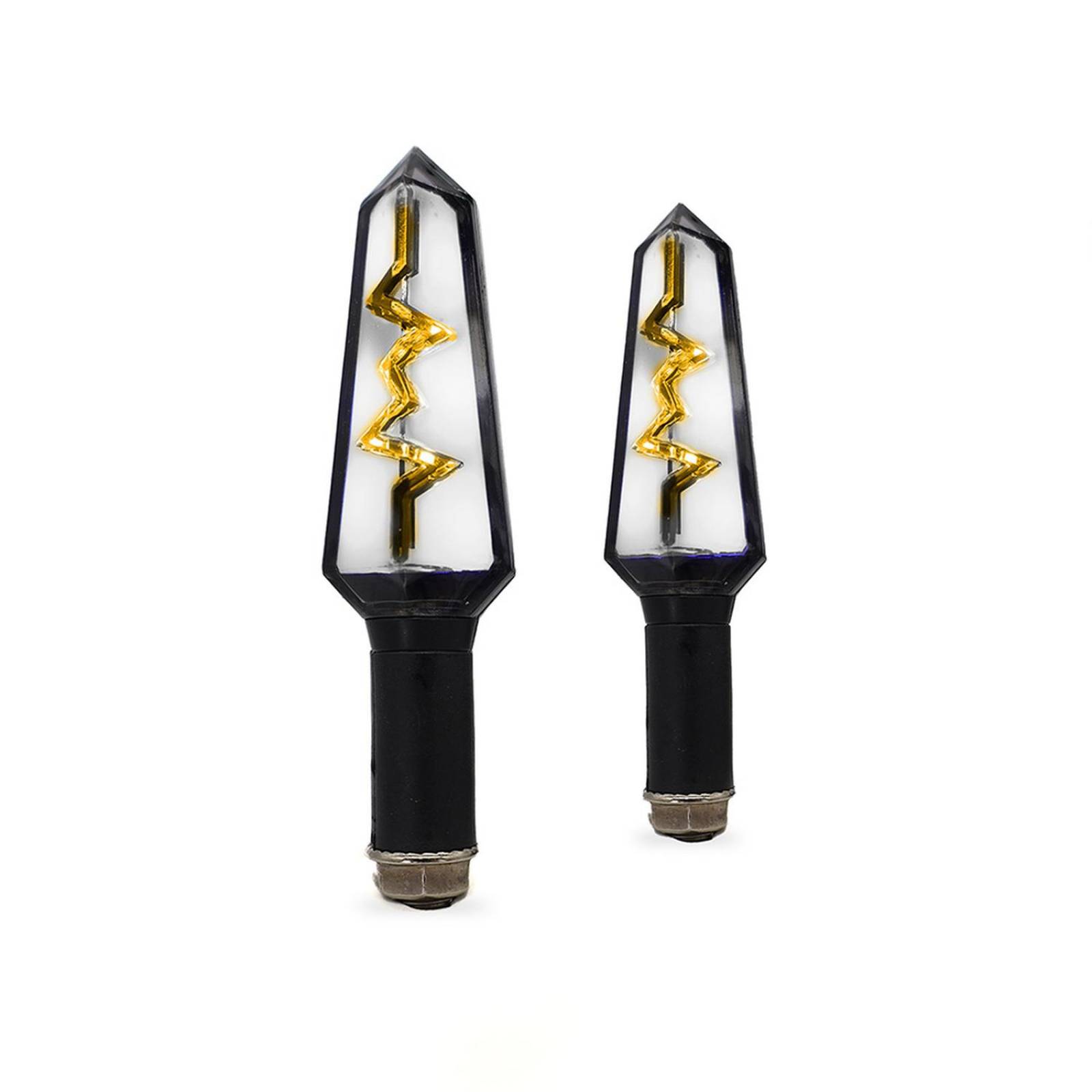 Direccionales Para Moto Rasen Led Mini Tipo Rayo Secuencial Universal Amarillo