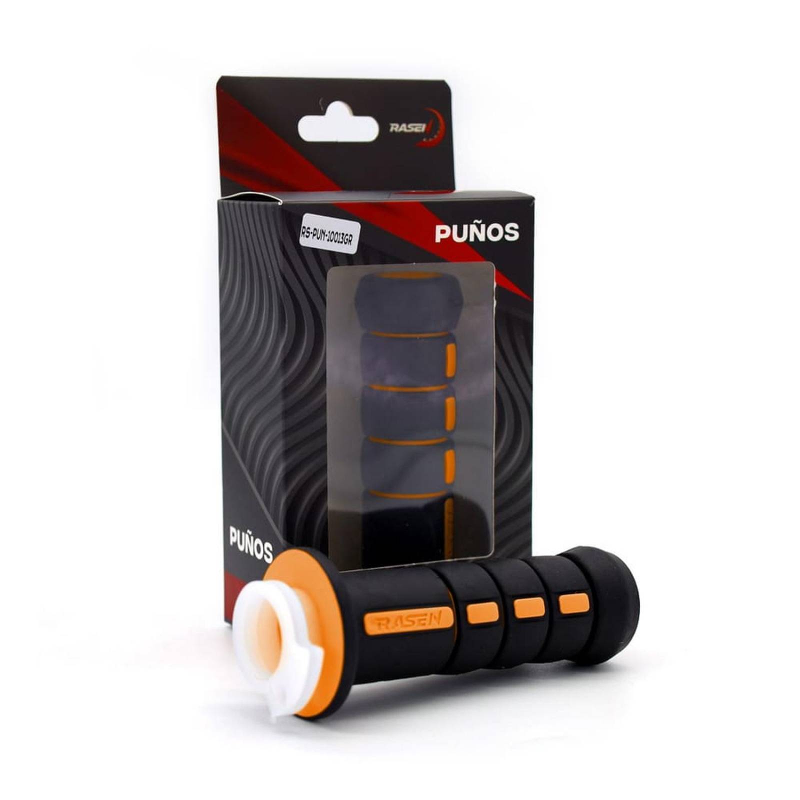 Puños Para Moto Rasen De Caucho Tipo Engomado Naranja Universal